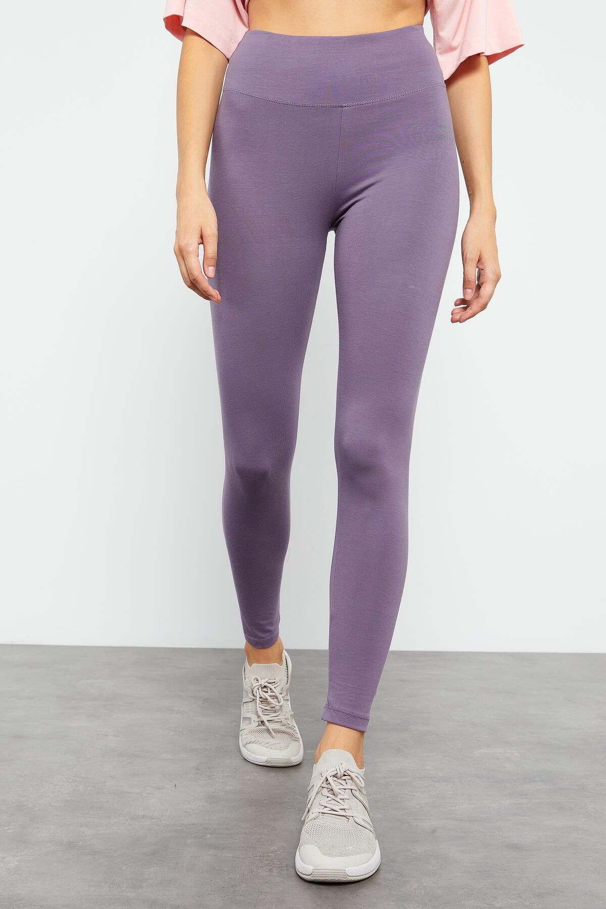 Eflatun Yüksek Bel Toparlayıcı Slim Fit Dar Paça Kadın Tayt - 94011