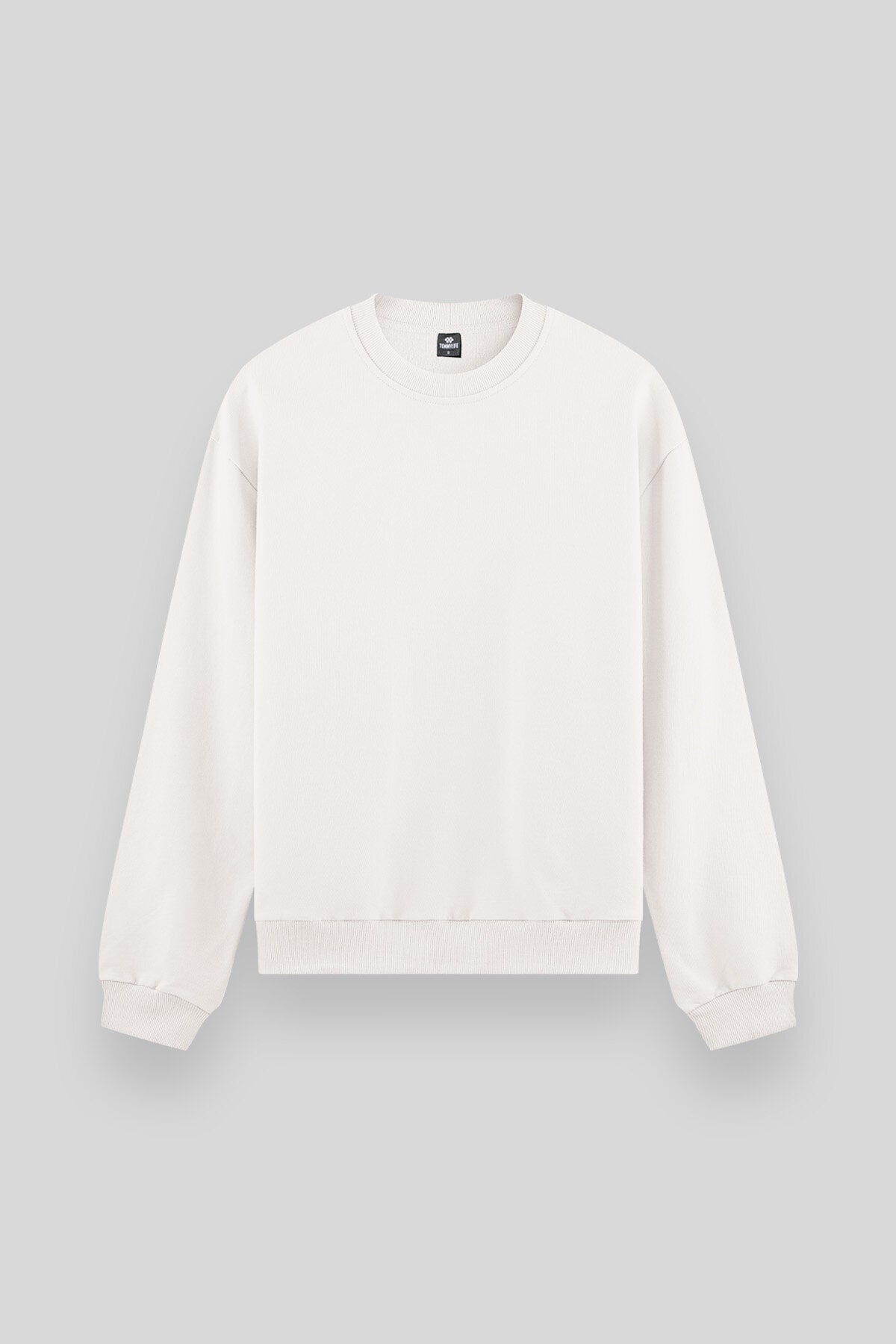 Ekru Basic O Yaka Rahat Form Erkek Sweatshirt - 88053