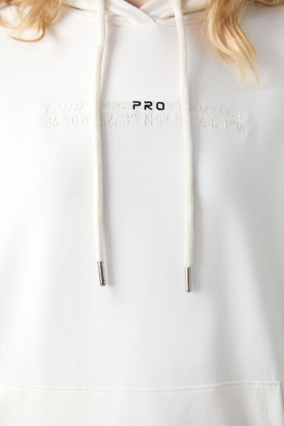 Ekru Kapüşonlu Kanguru Cep Oversize Lastik Paça Kadın Eşofman Takımı - 95288