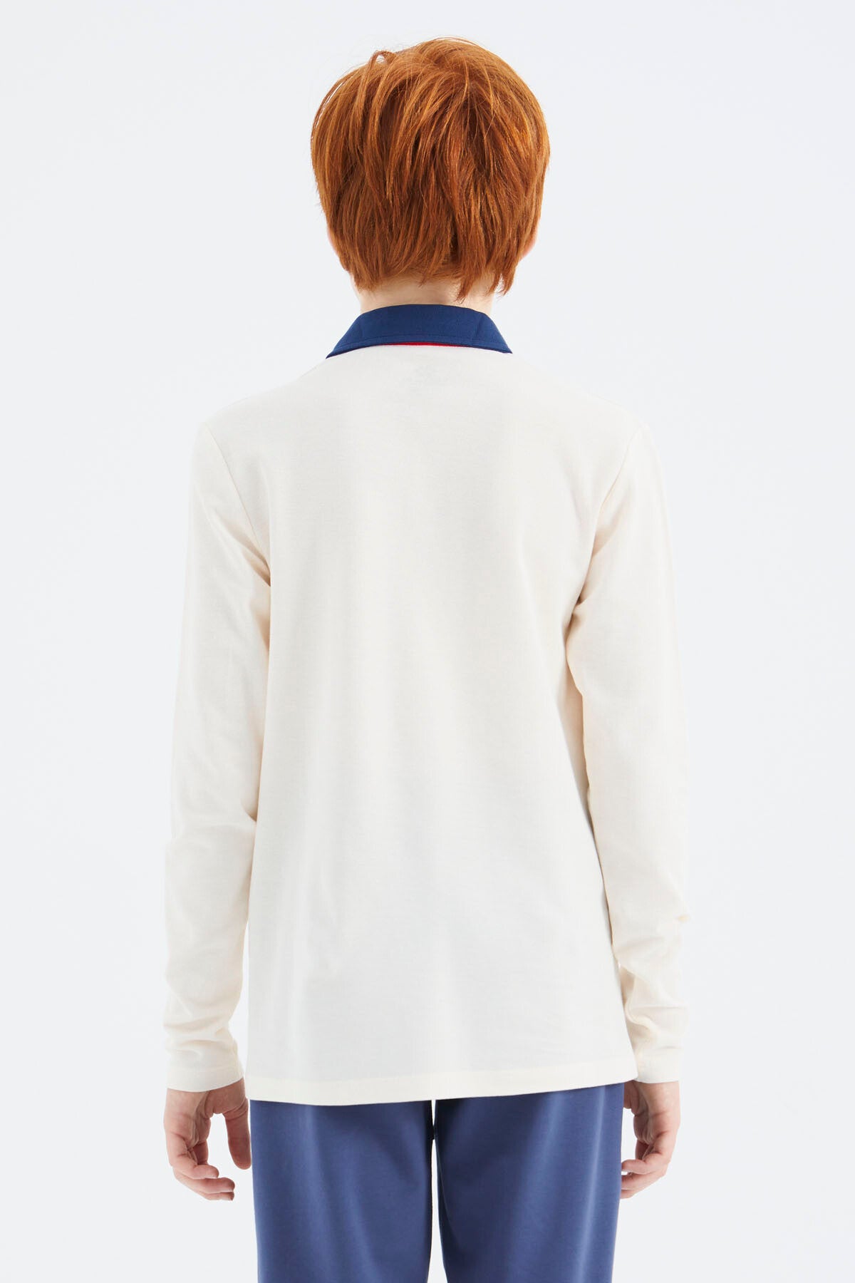 Ekru Polo Yaka Basic Erkek Çocuk T-Shirt - 11171