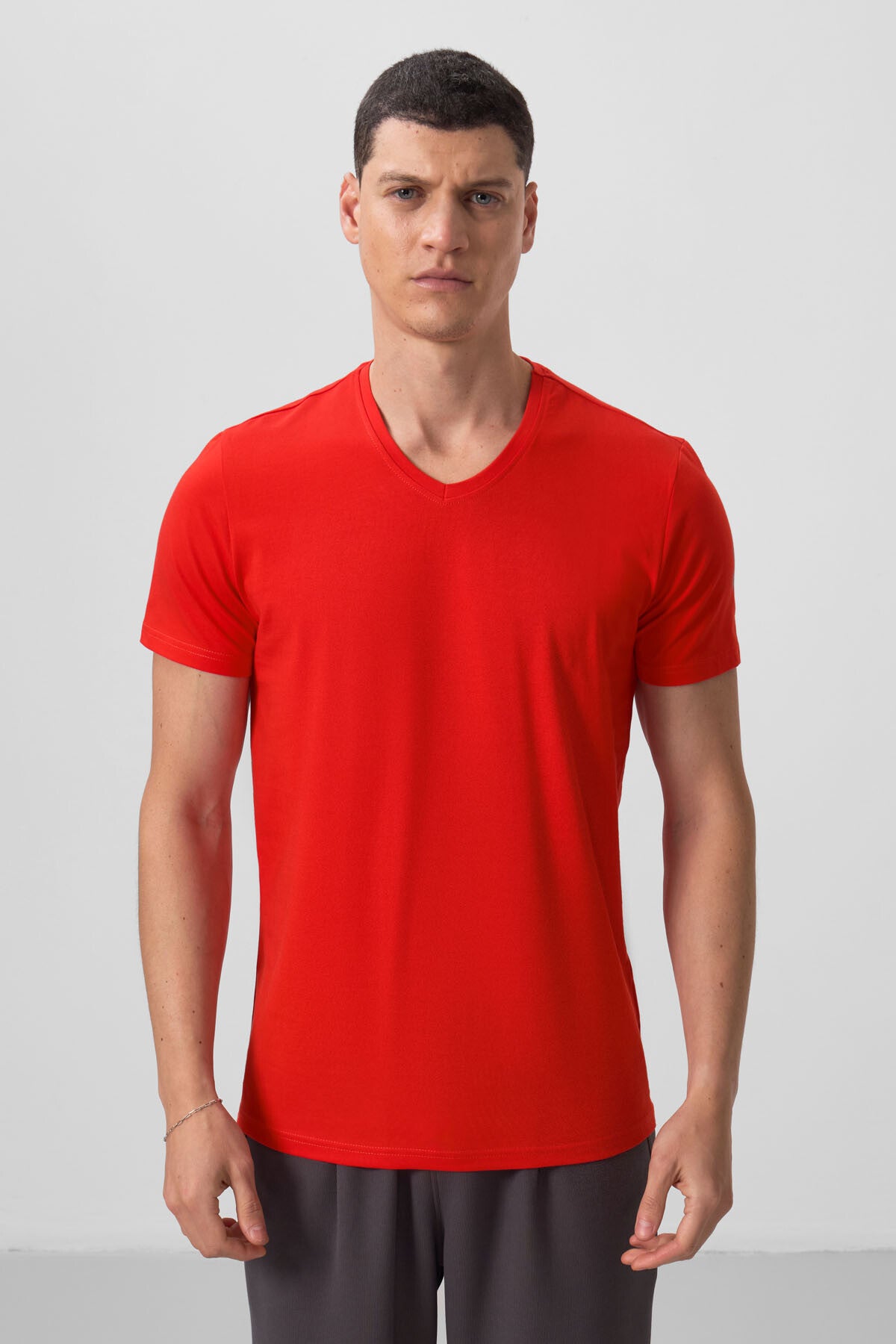 Fiesta Basic Kısa Kol Standart Kalıp V Yaka Erkek T-Shirt - 87912