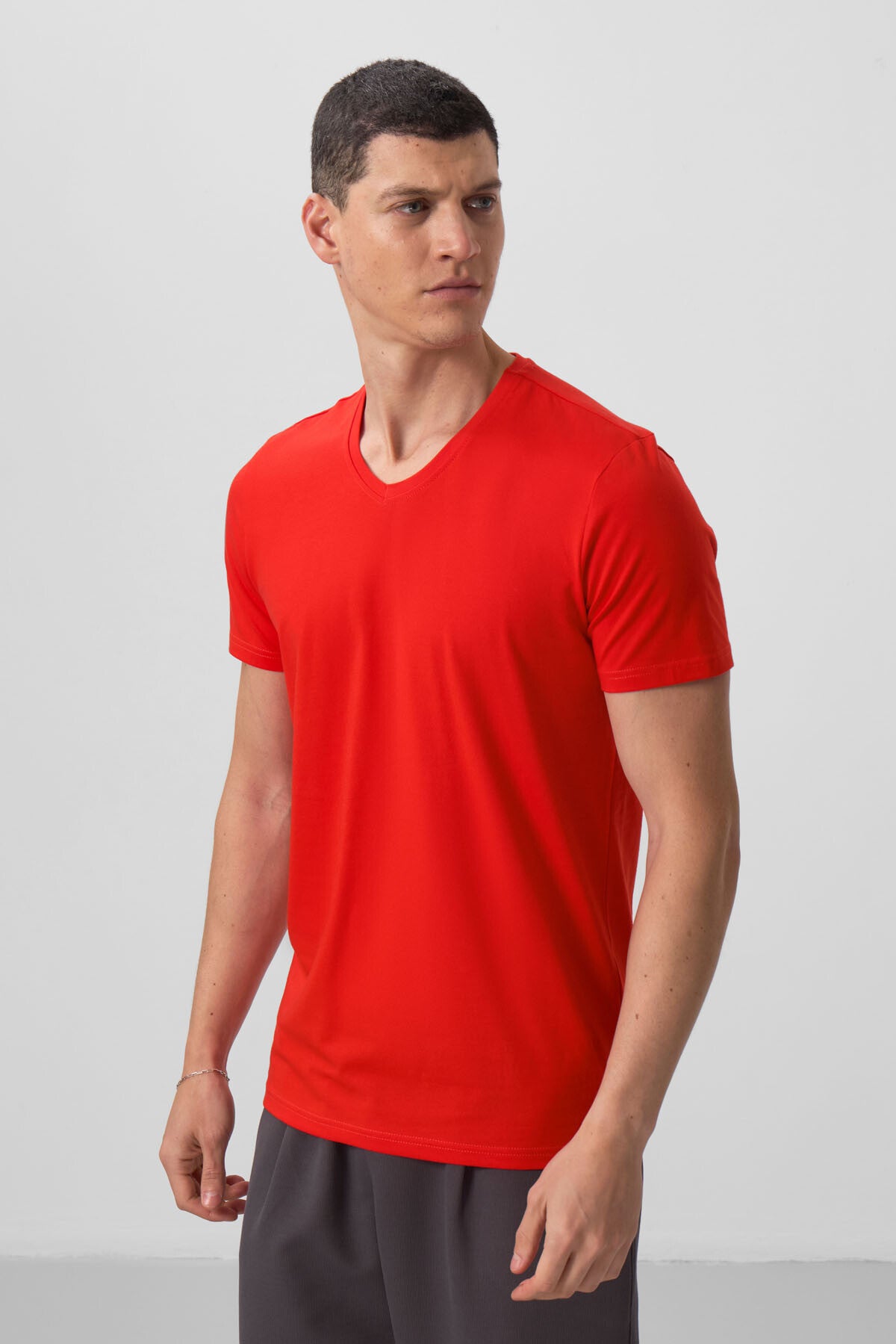 Fiesta Basic Kısa Kol Standart Kalıp V Yaka Erkek T-Shirt - 87912