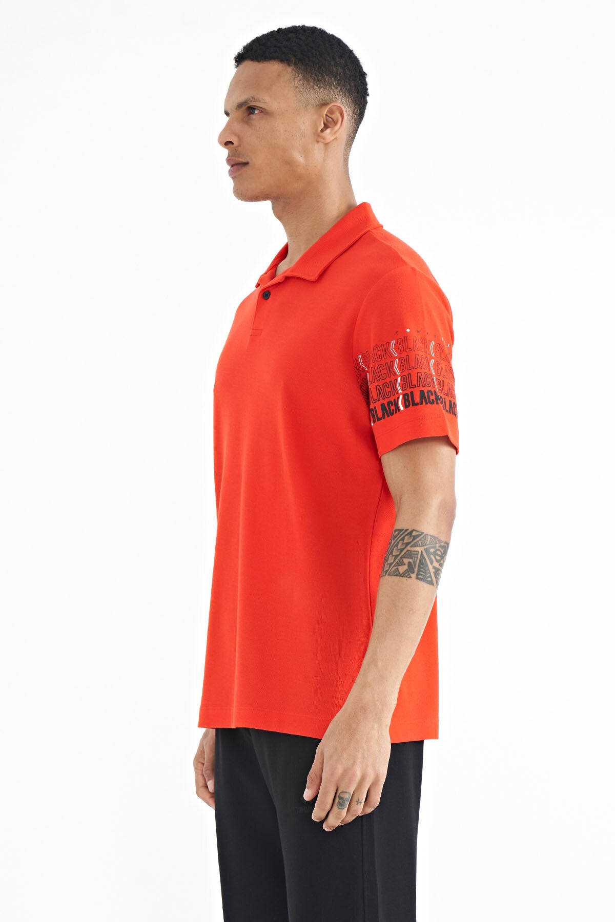 Fiesta Kol Baskı Detaylı Polo Yaka Standart Form Erkek T-shirt - 88240