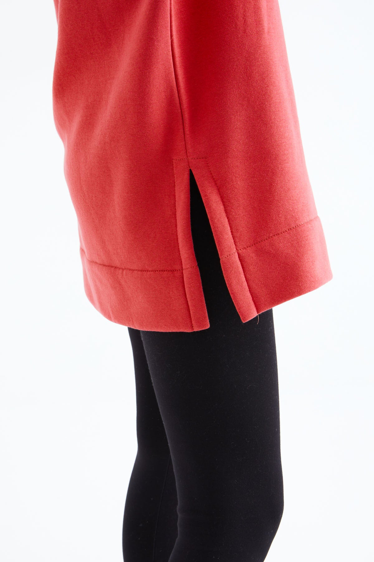 Fiesta Reglan Kol Basic Kapüşonlu Oversize Sweatshirt Tunik - 97242