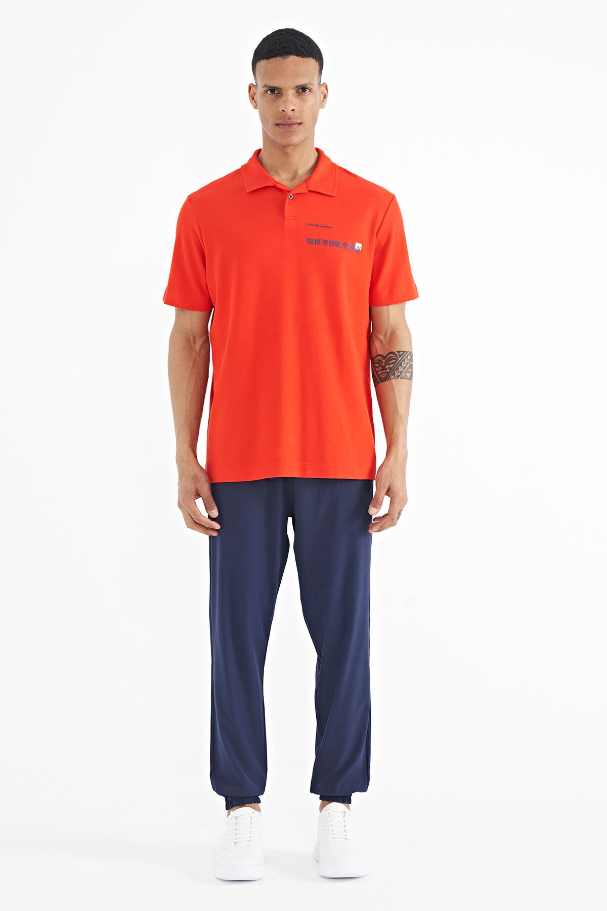 Fiesta Yazı Baskılı Standart Form Polo Yaka Erkek T-shirt - 88236