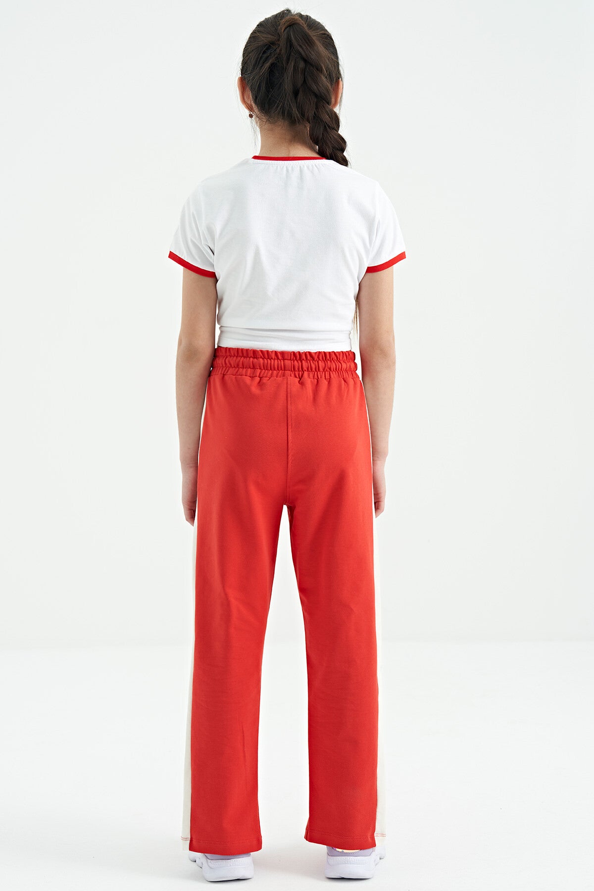 Fiesta Yazı Nakış Detaylı Bağcıklı Rahat Kalıp Kız Çocuk Eşofman Alt - 75121