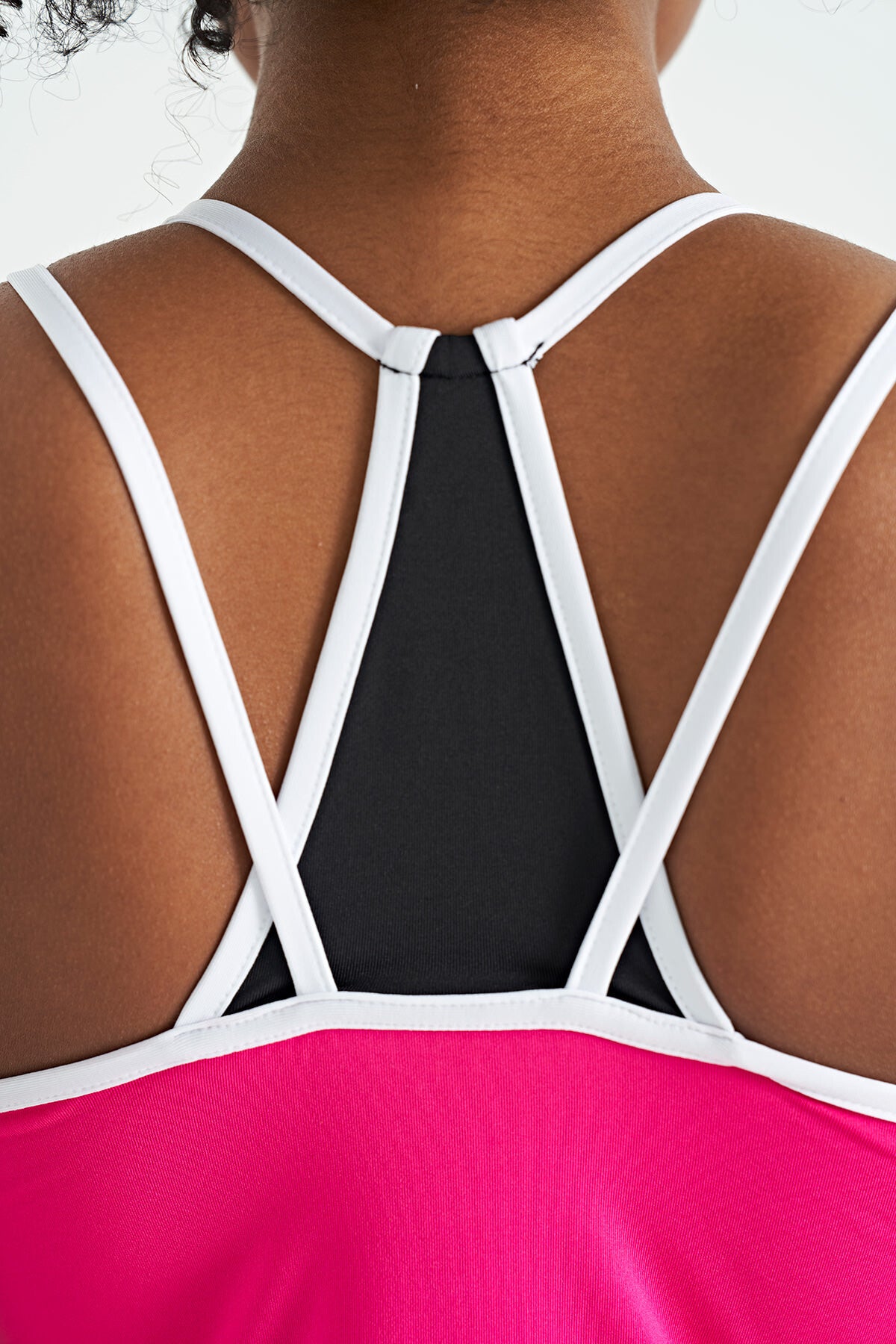 Fuşya Çift Askılı Sırt Detaylı Standart Kalıp Kadın Spor Atlet - 97258