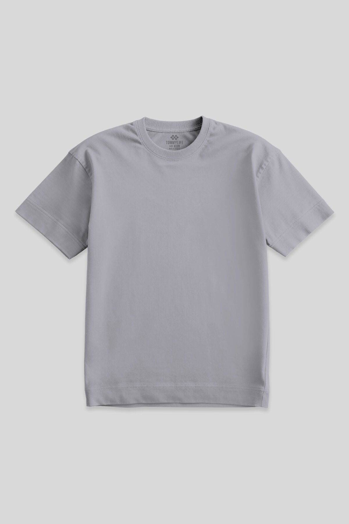 Gri Basic Kısa Kol O Yaka Büyük Beden Erkek T-Shirt - 88072