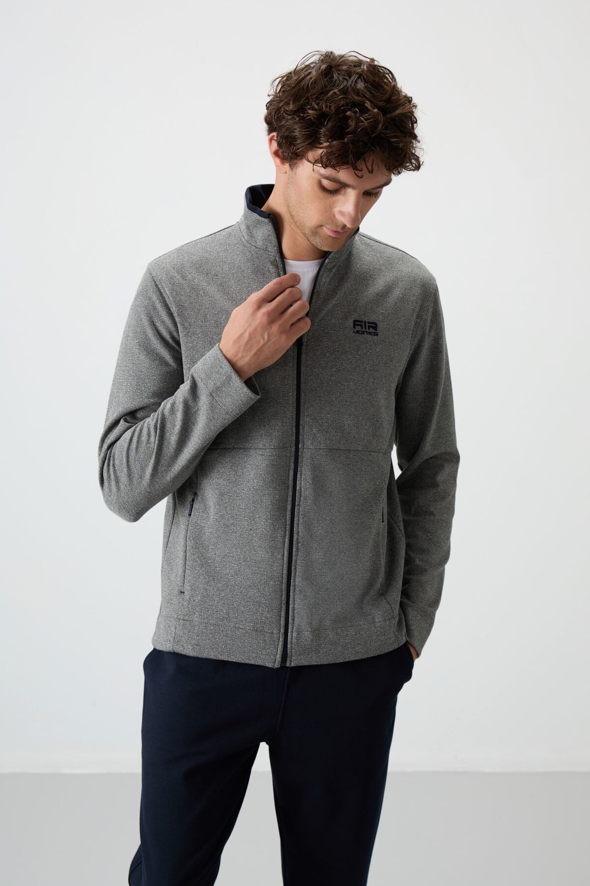 Bruce Gri - Lacivert Dik Yaka Erkek Eşofman Takım - 85200