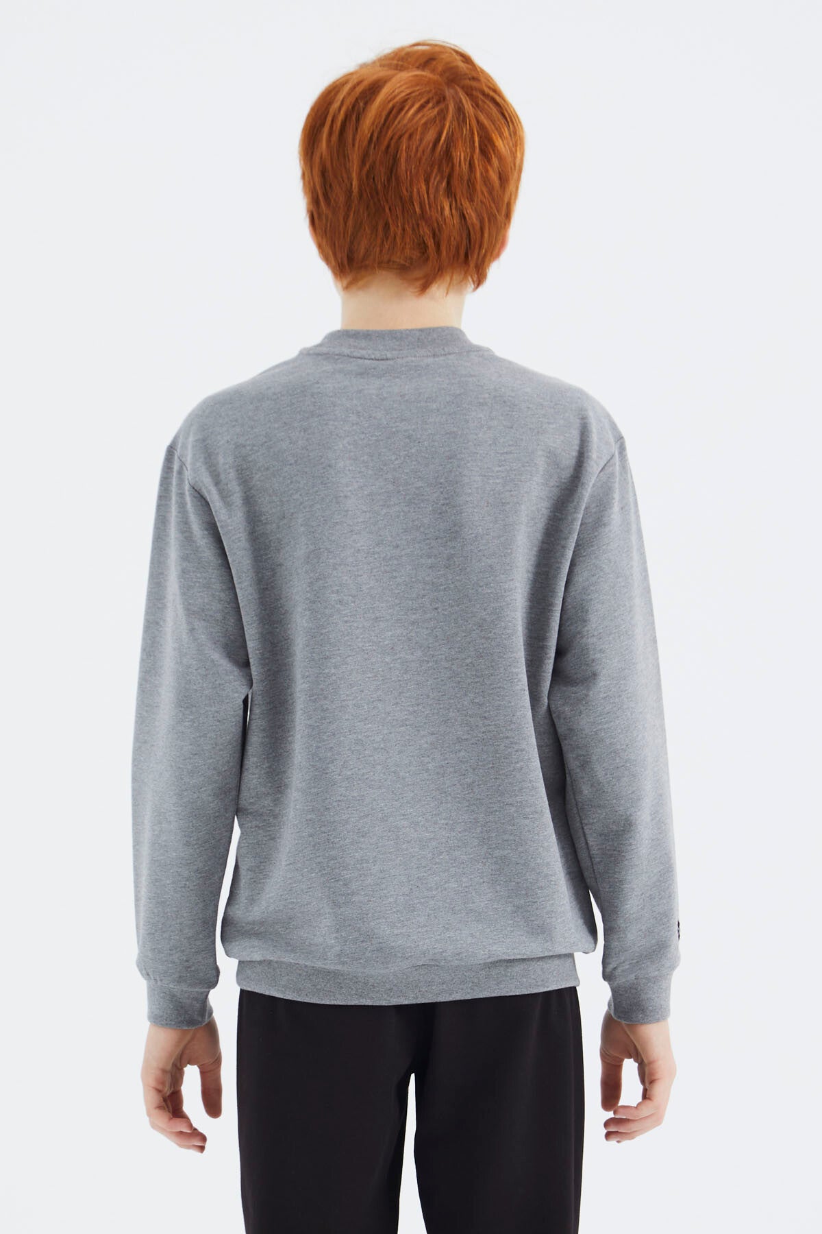 Gri Melanj Basic Erkek Çocuk Sweatshirt - 11173