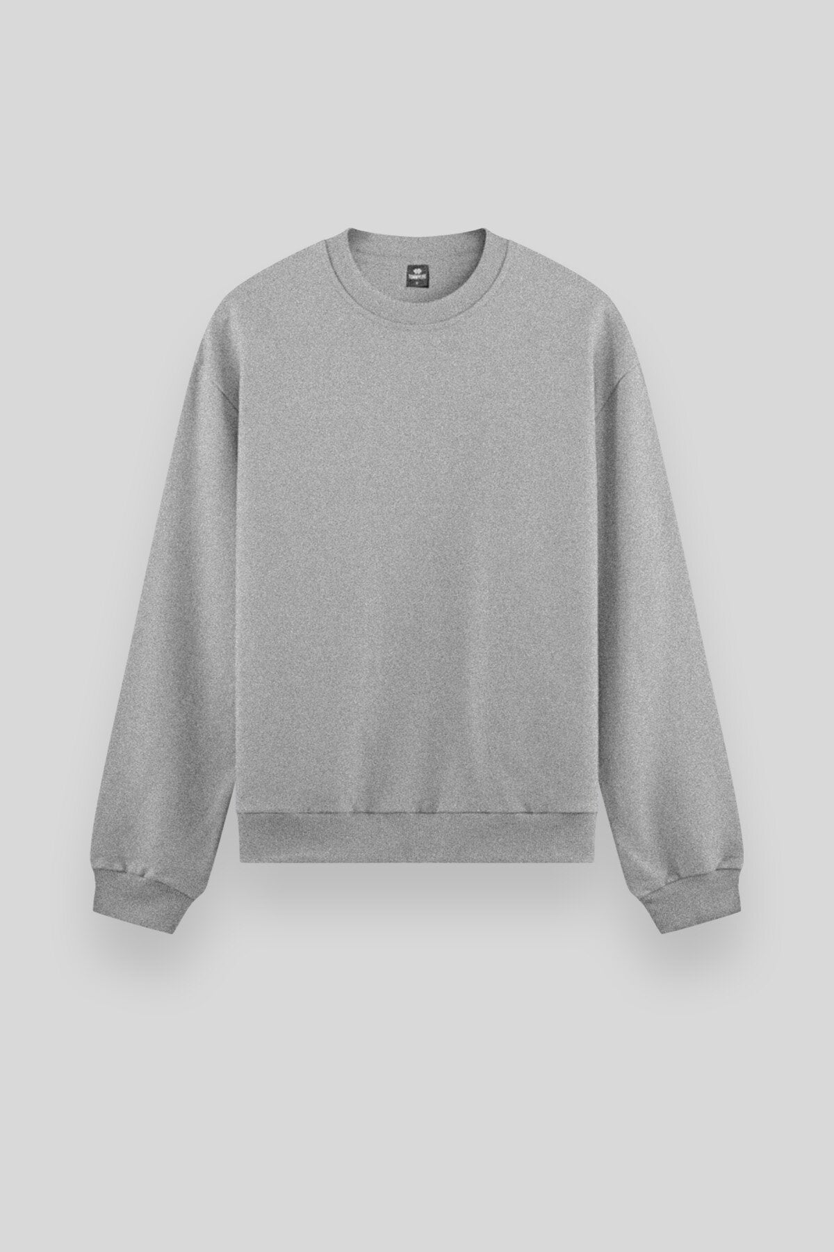 Gri Melanj Basic O Yaka Rahat Form Erkek Sweatshirt - 88053