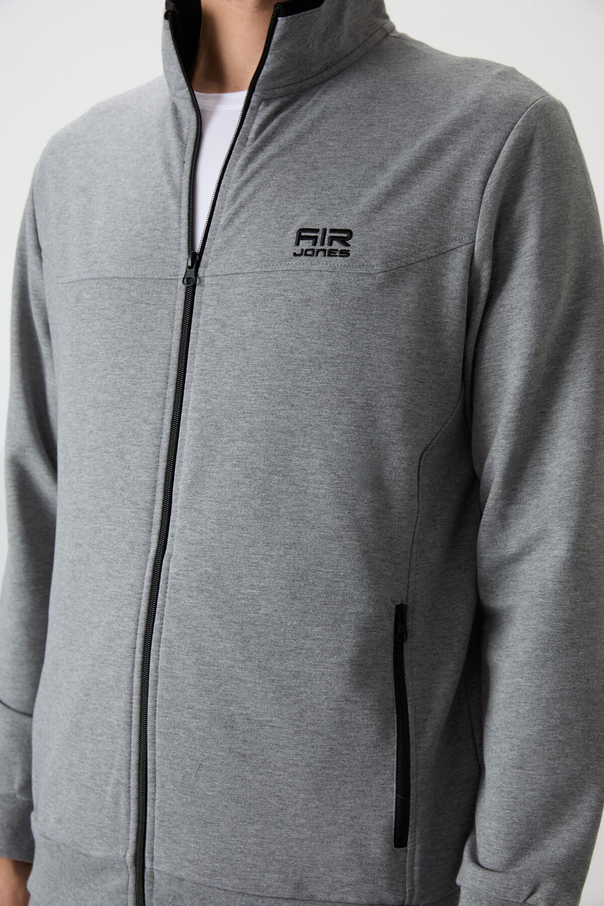 Troy Gri Melanj Standart Kalıp Erkek Eşofman Takım - 85196