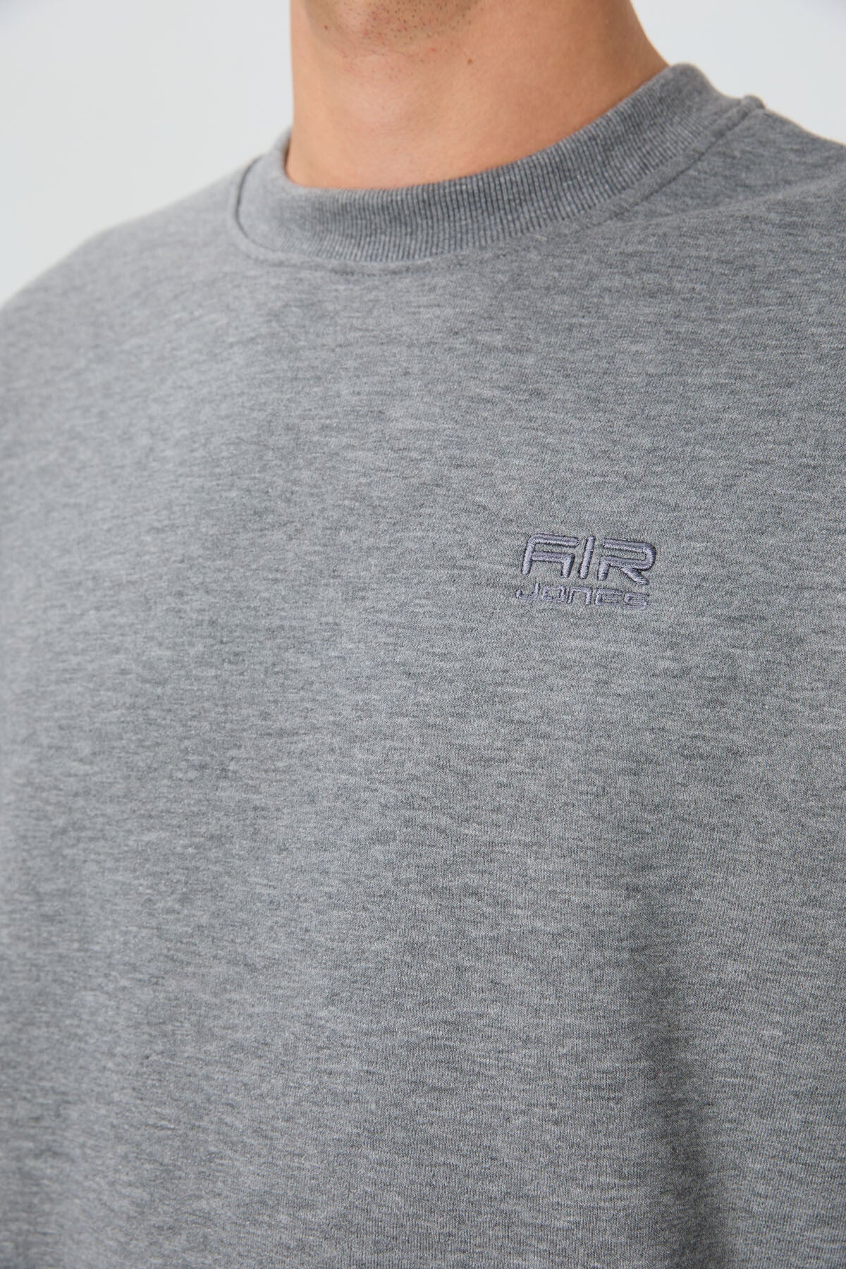 Omar Gri Melanj Şardonlu Erkek Sweatshirt - 88137