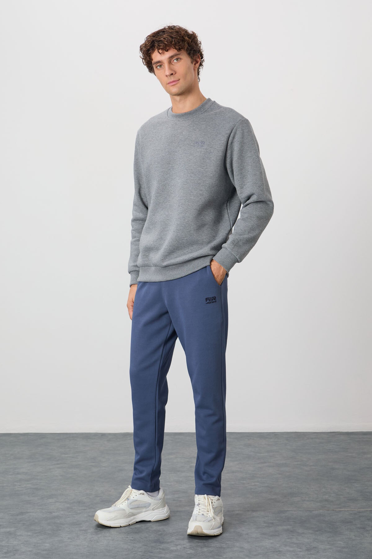 Omar Gri Melanj Şardonlu Erkek Sweatshirt - 88137