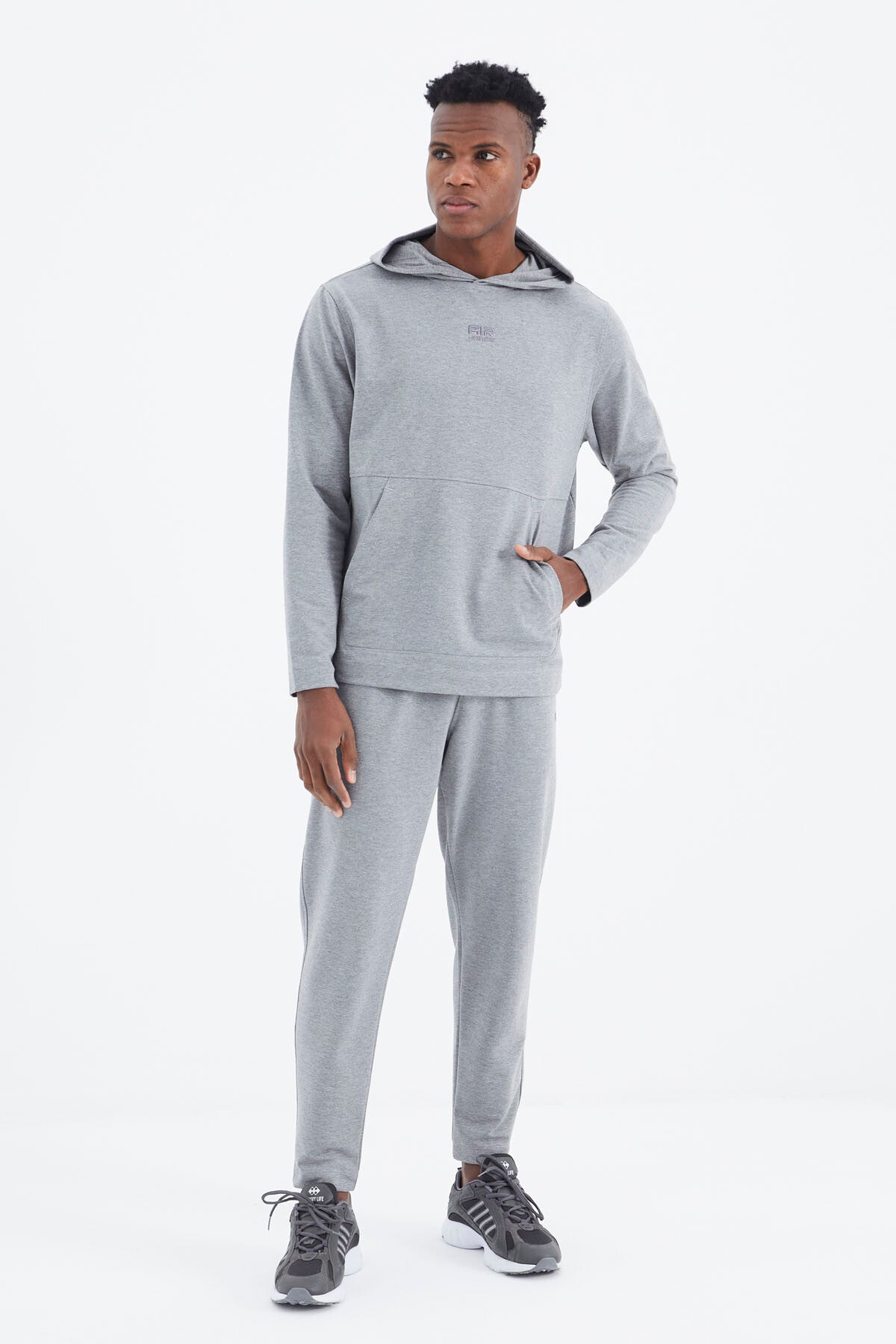 Rex Gri Melanj Basic Erkek Eşofman Takım - 85232