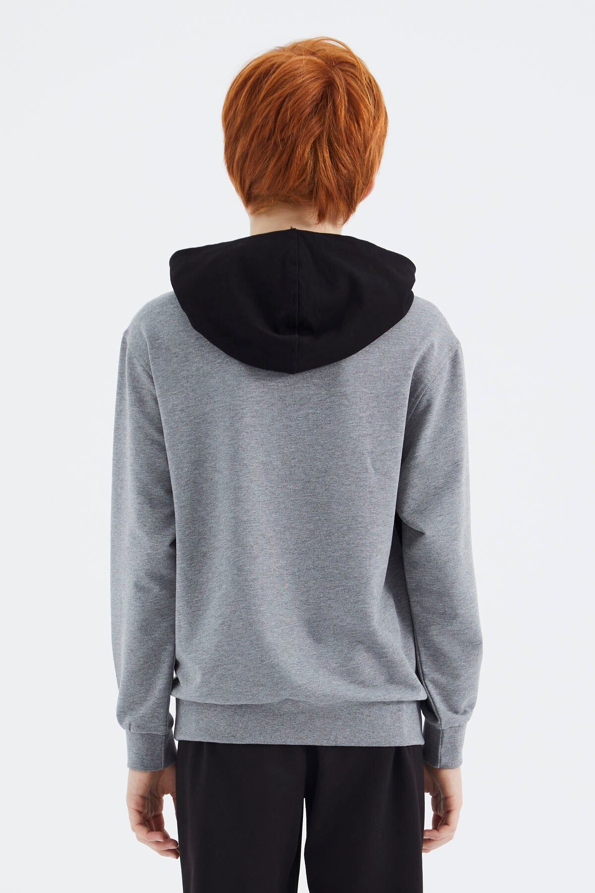 Gri Melanj Standart Kalıp Erkek Çocuk Sweatshirt - 11179