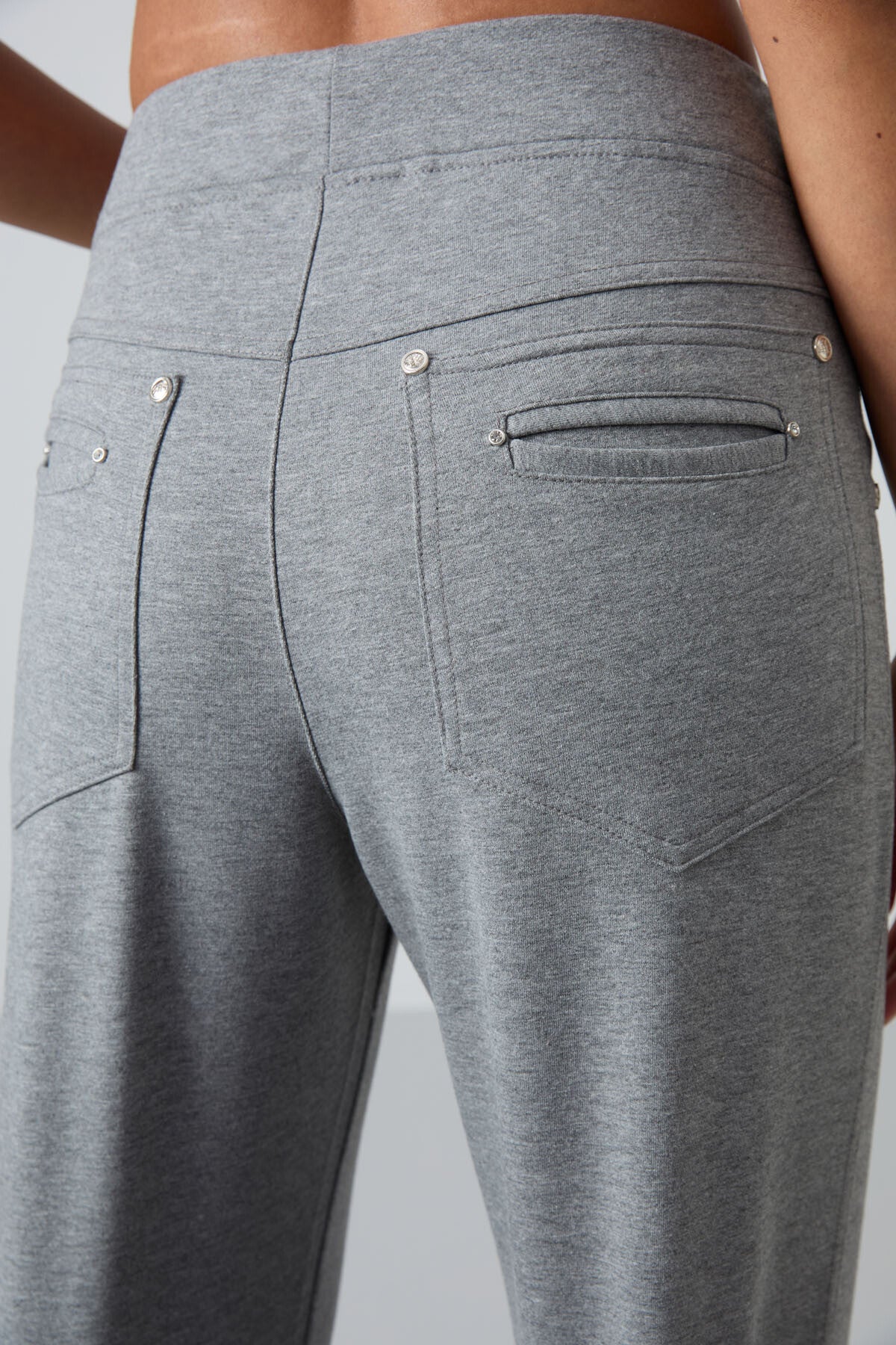 Gri Melanj Detaylı Cepli Rahat Form Klasik Paça Kadın Eşofman Altı - 94007