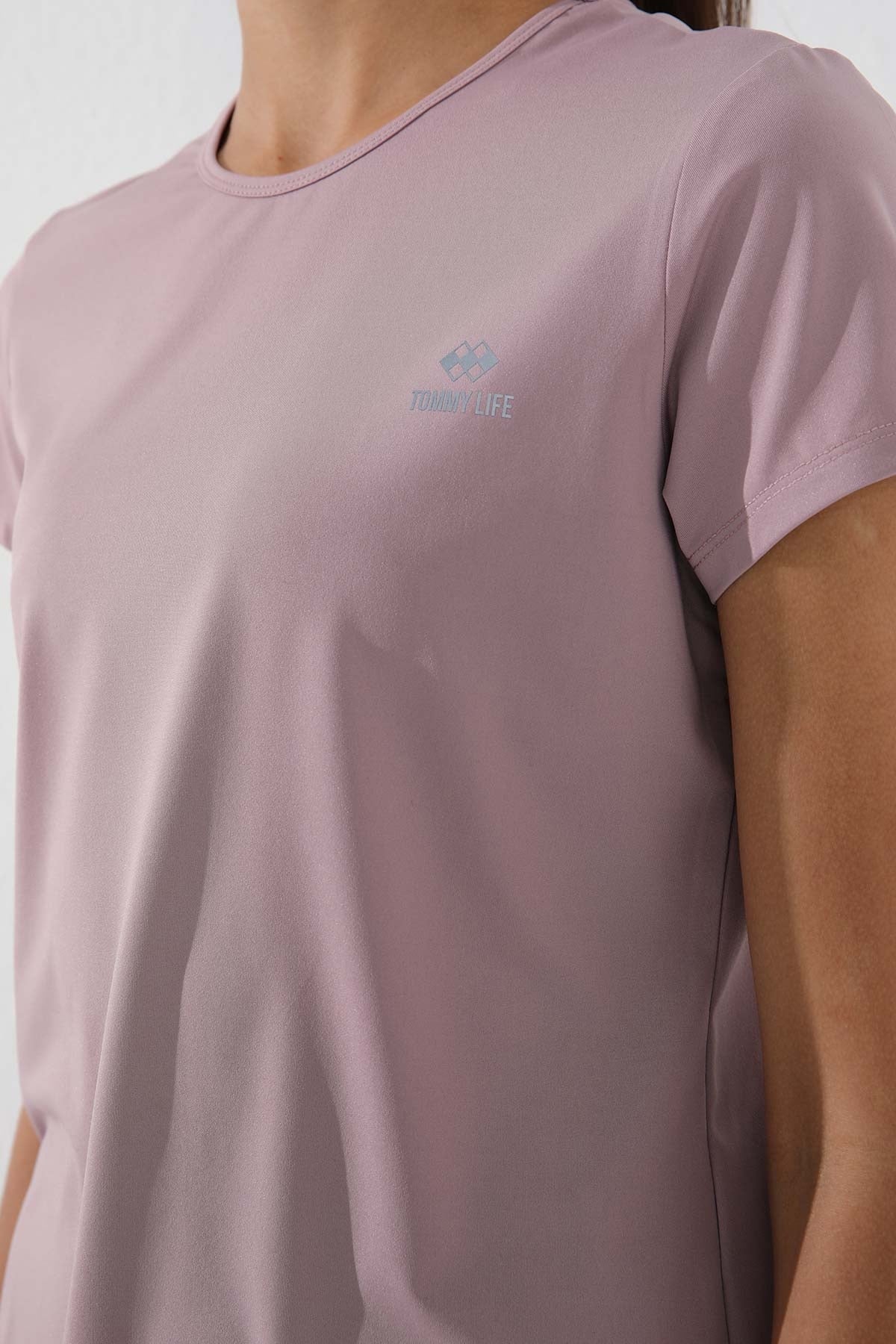 Gül Kurusu Basic Kısa Kol Standart Kalıp O Yaka Kadın T-Shirt - 97144