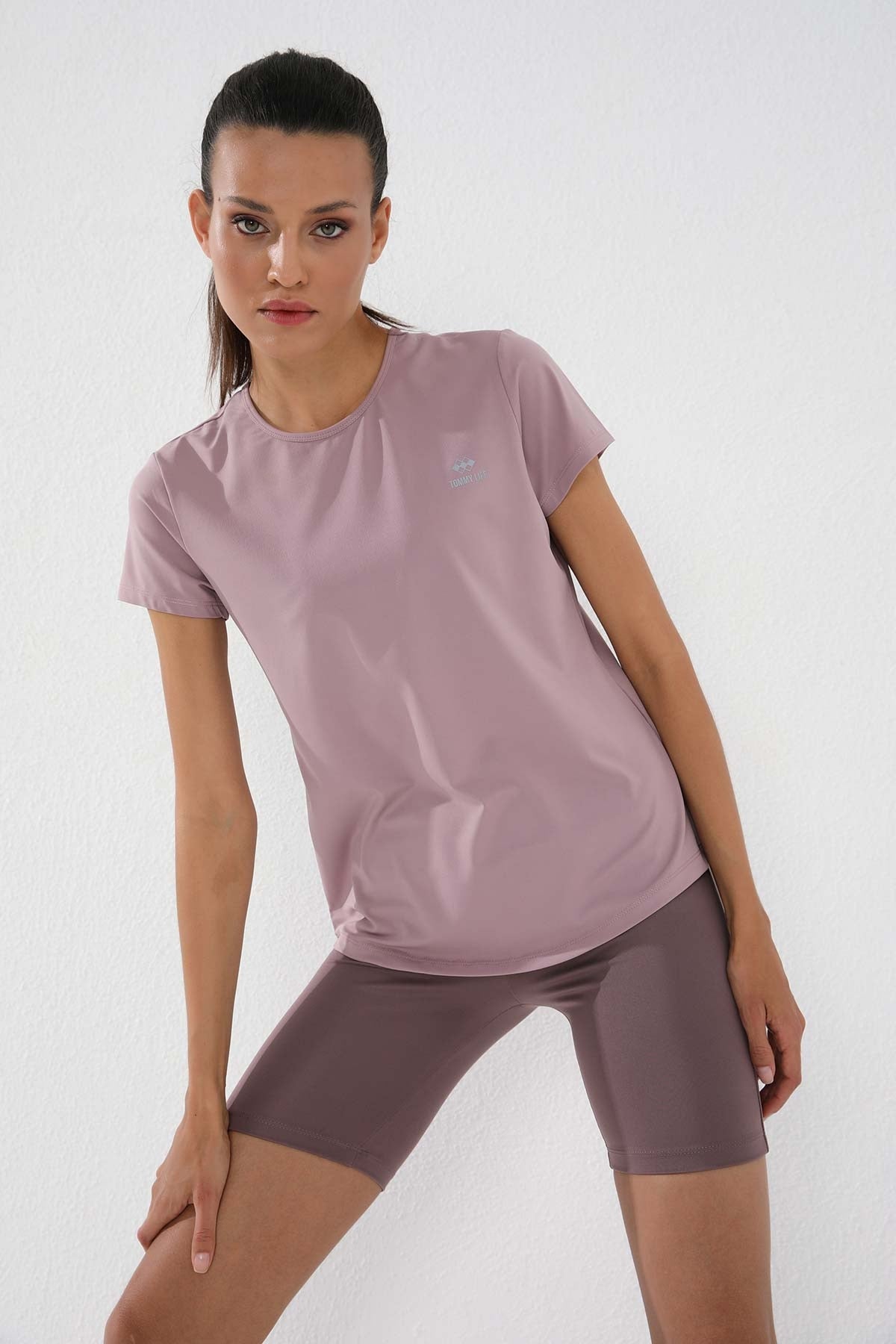 Gül Kurusu Basic Kısa Kol Standart Kalıp O Yaka Kadın T-Shirt - 97144