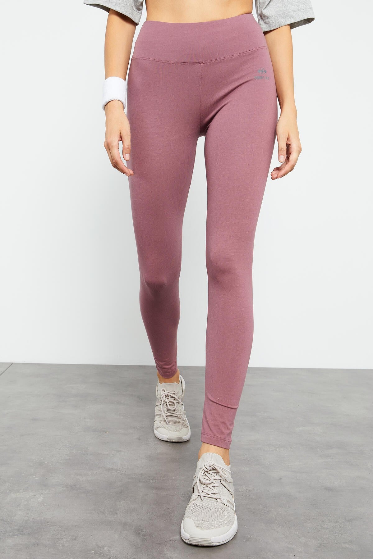 Gül Kurusu Yüksek Bel Toparlayıcı Slim Fit Dar Paça Kadın Tayt - 94011