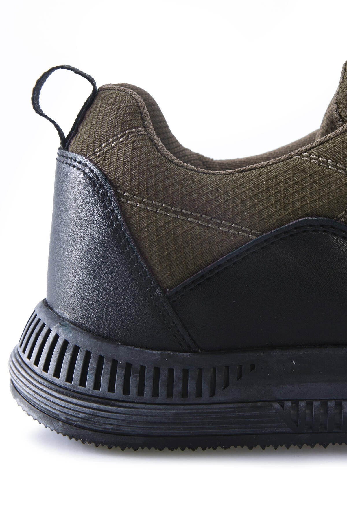 Haki Bağcıklı Kapitone Suni Deri Detaylı Erkek Spor Ayakkabı - 89096