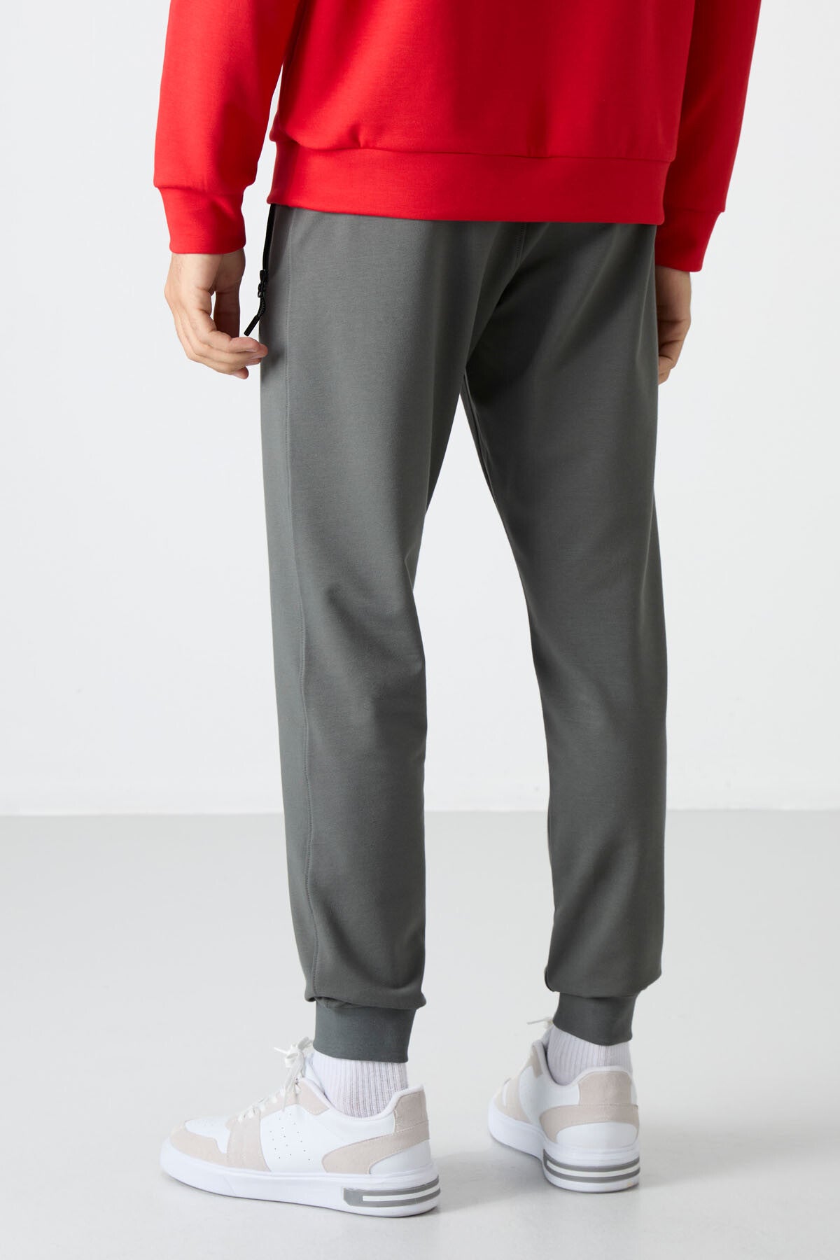 Haki Fermuar Cepli Standart Kalıp Jogger Erkek Eşofman Alt - 84587