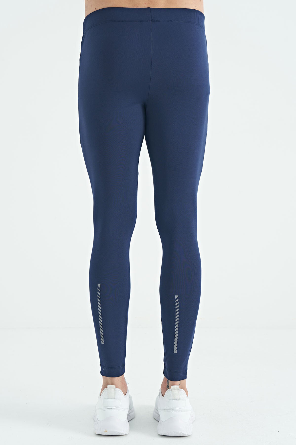 İndigo Arka Bilek Baskı Detaylı Yüksek Bel Slim Fit Aktif Spor Erkek Tayt - 84988