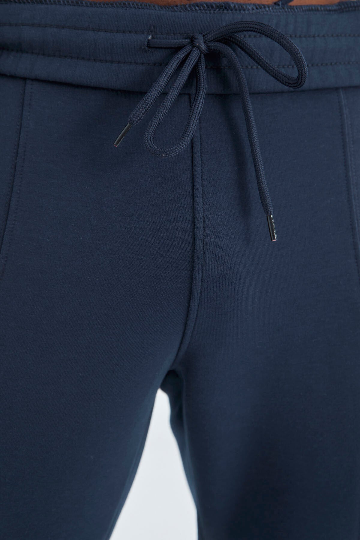 İndigo Bağcıklı Ön Dikiş Detaylı Standart Kalıp Erkek Eşofman Alt - 84994