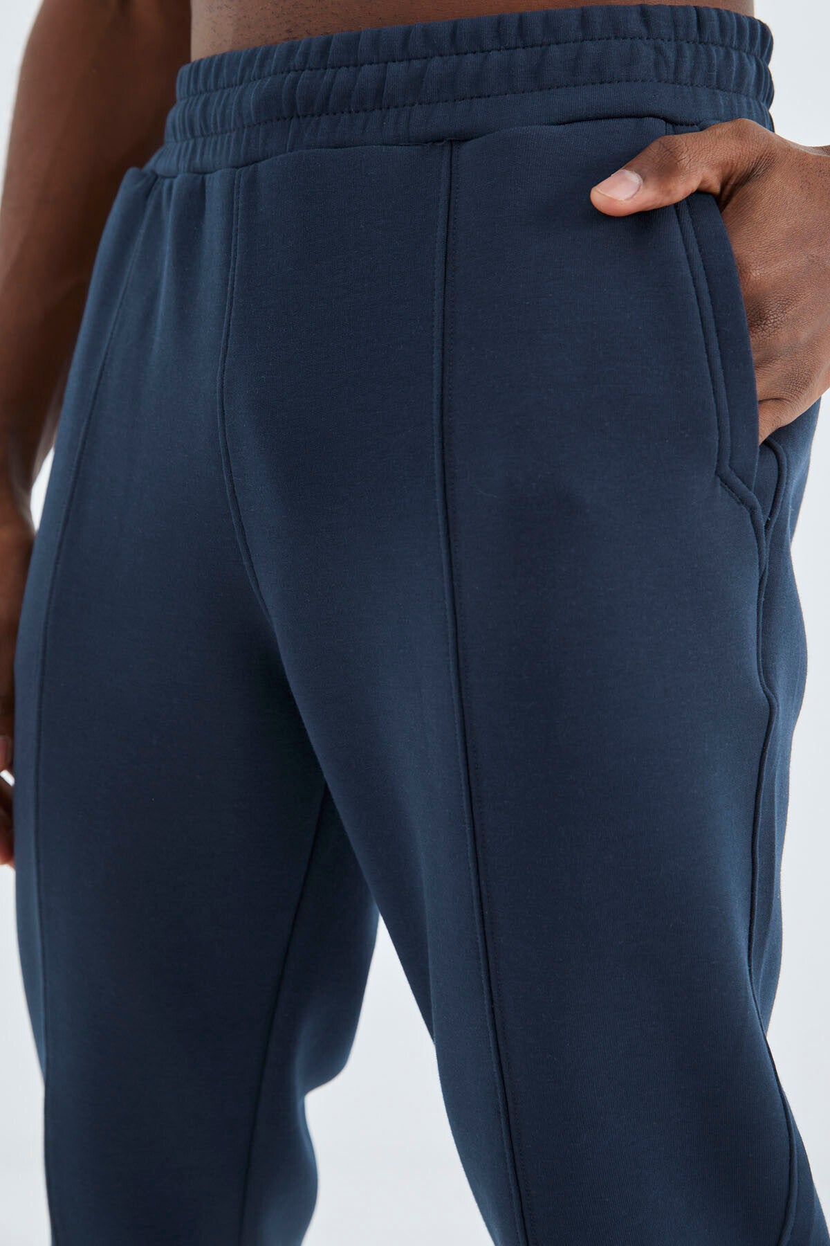 İndigo Bağcıklı Ön Dikiş Detaylı Standart Kalıp Erkek Eşofman Alt - 84994