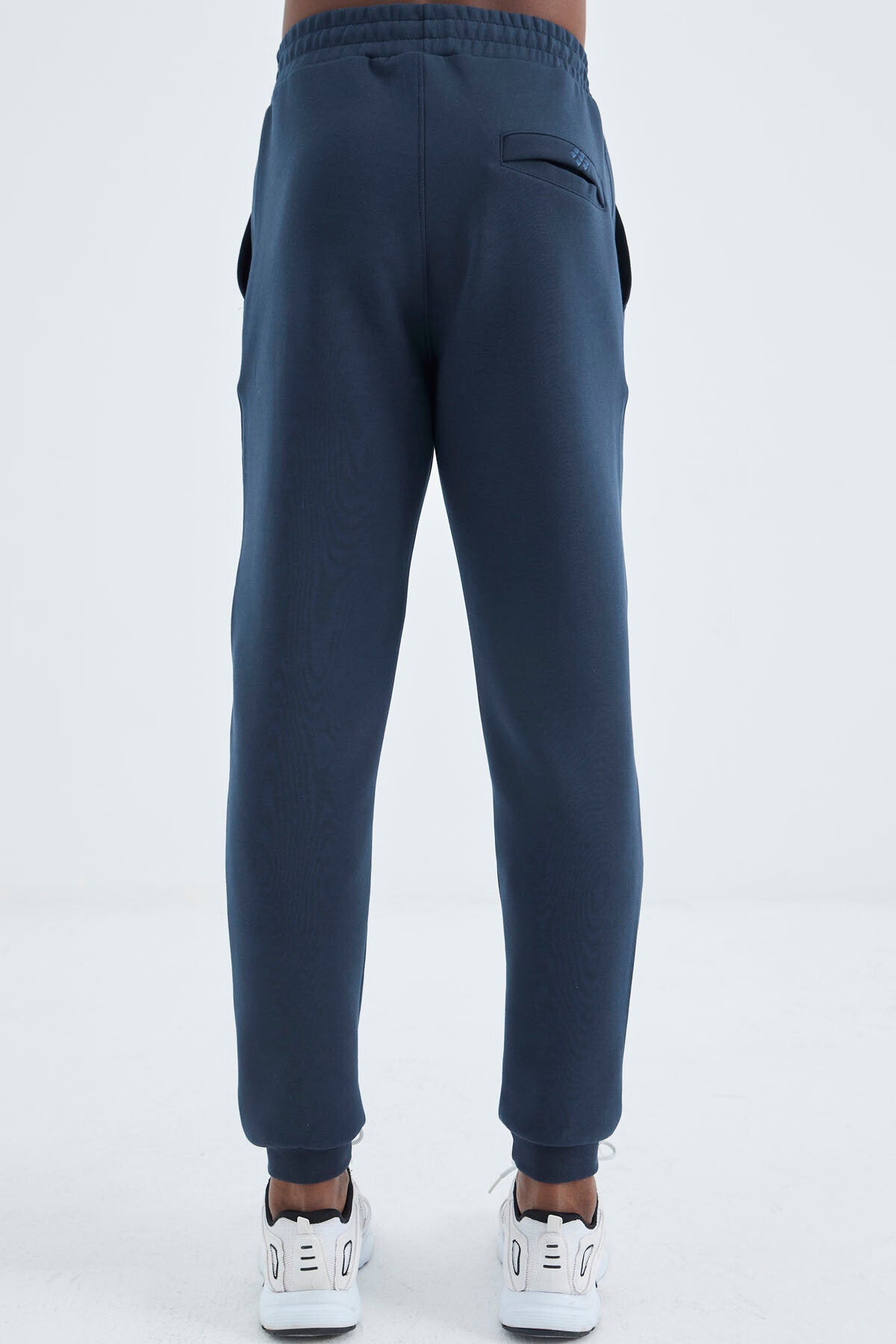 İndigo Bağcıklı Ön Dikiş Detaylı Standart Kalıp Erkek Eşofman Alt - 84994