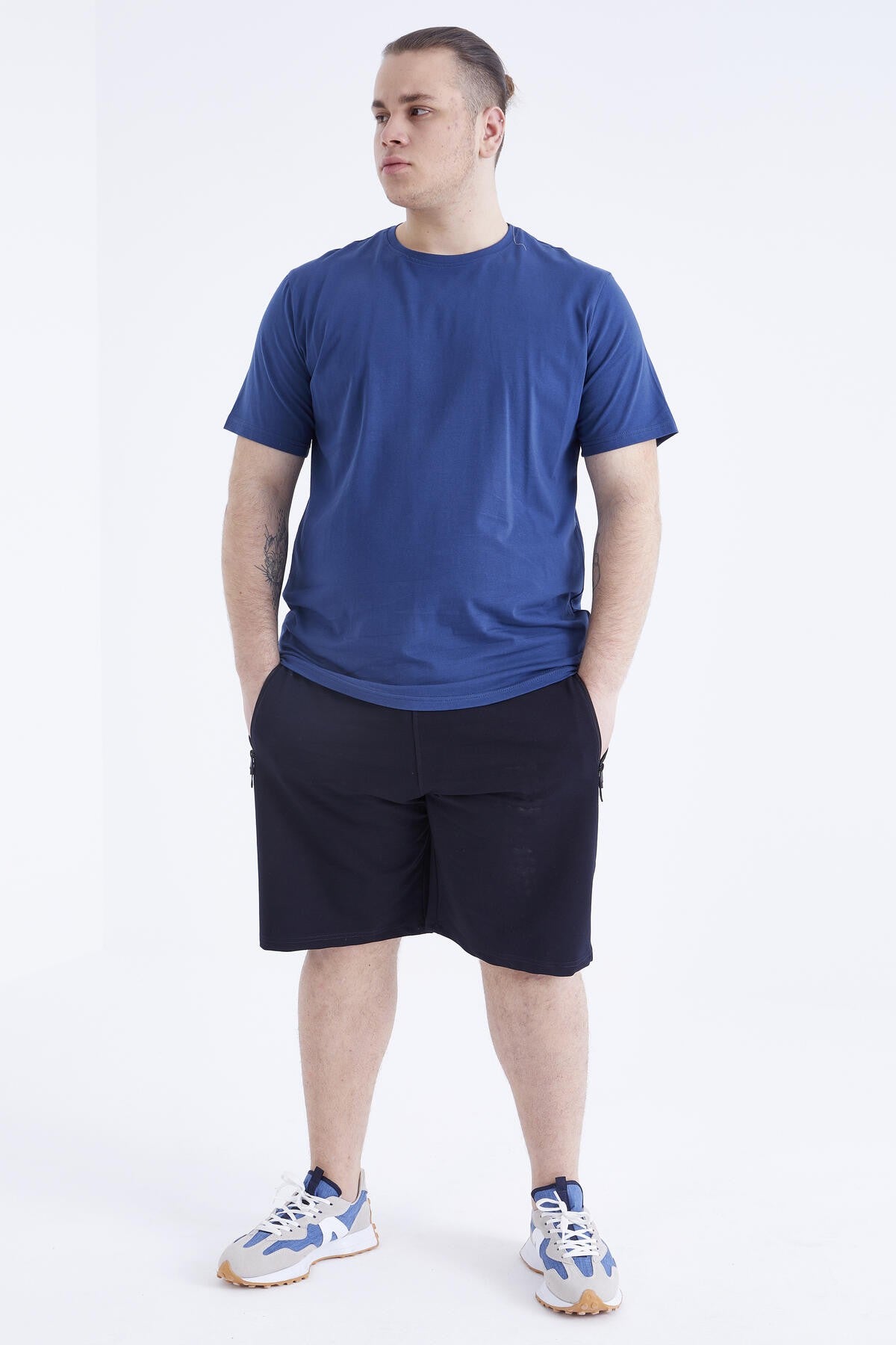 İndigo Basic Kısa Kol O Yaka Büyük Beden Erkek T-Shirt - 88072