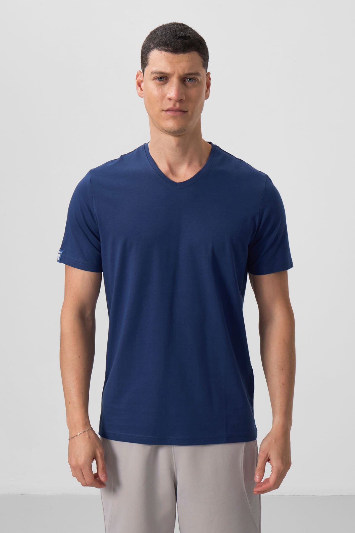 İndigo Basic Kısa Kol Standart Kalıp V Yaka Erkek T-Shirt - 87912