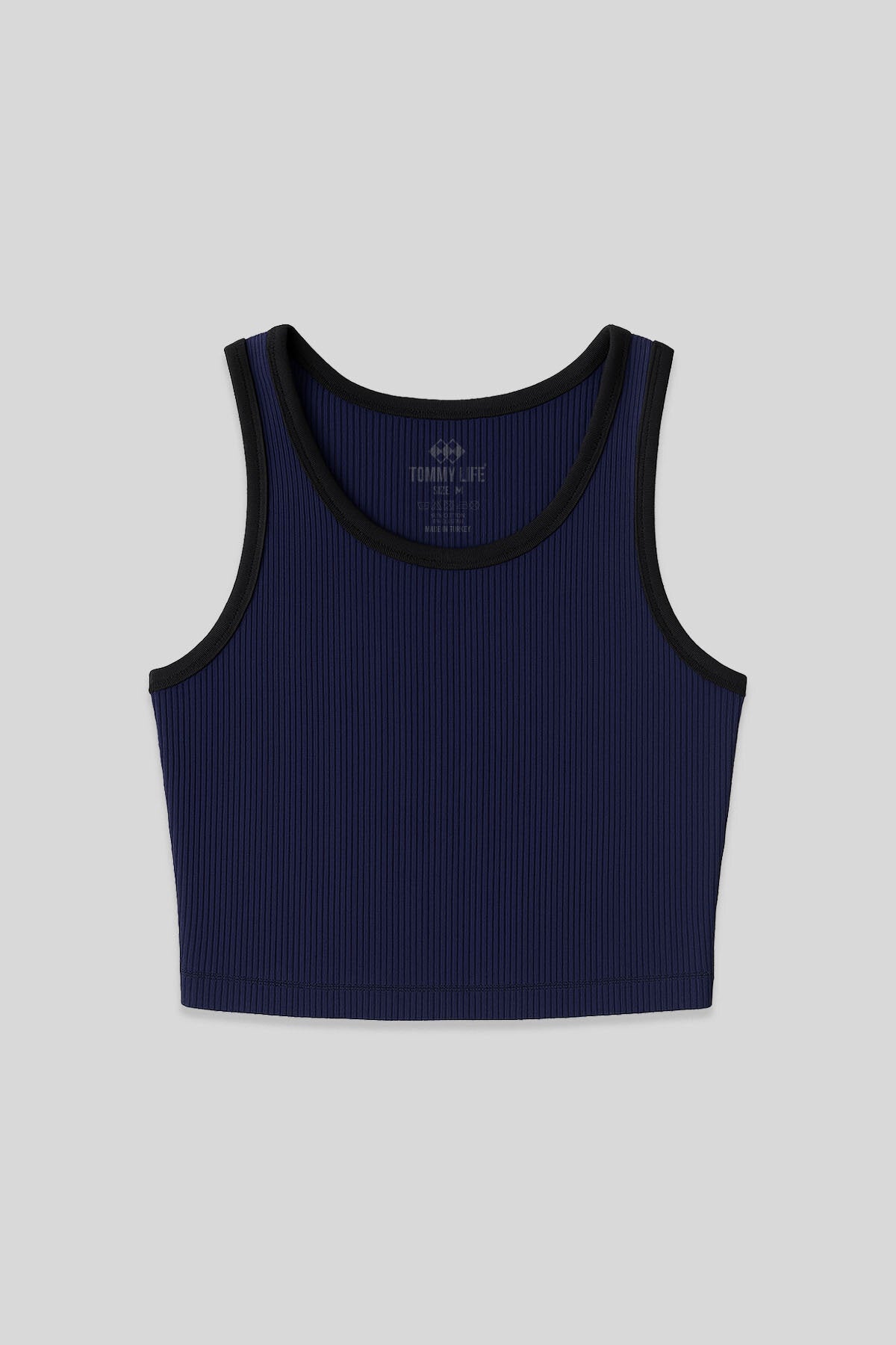 İndigo Basic Sıfır Kol Dar Kalıp U Yaka Kadın Crop Top Atlet - 97160