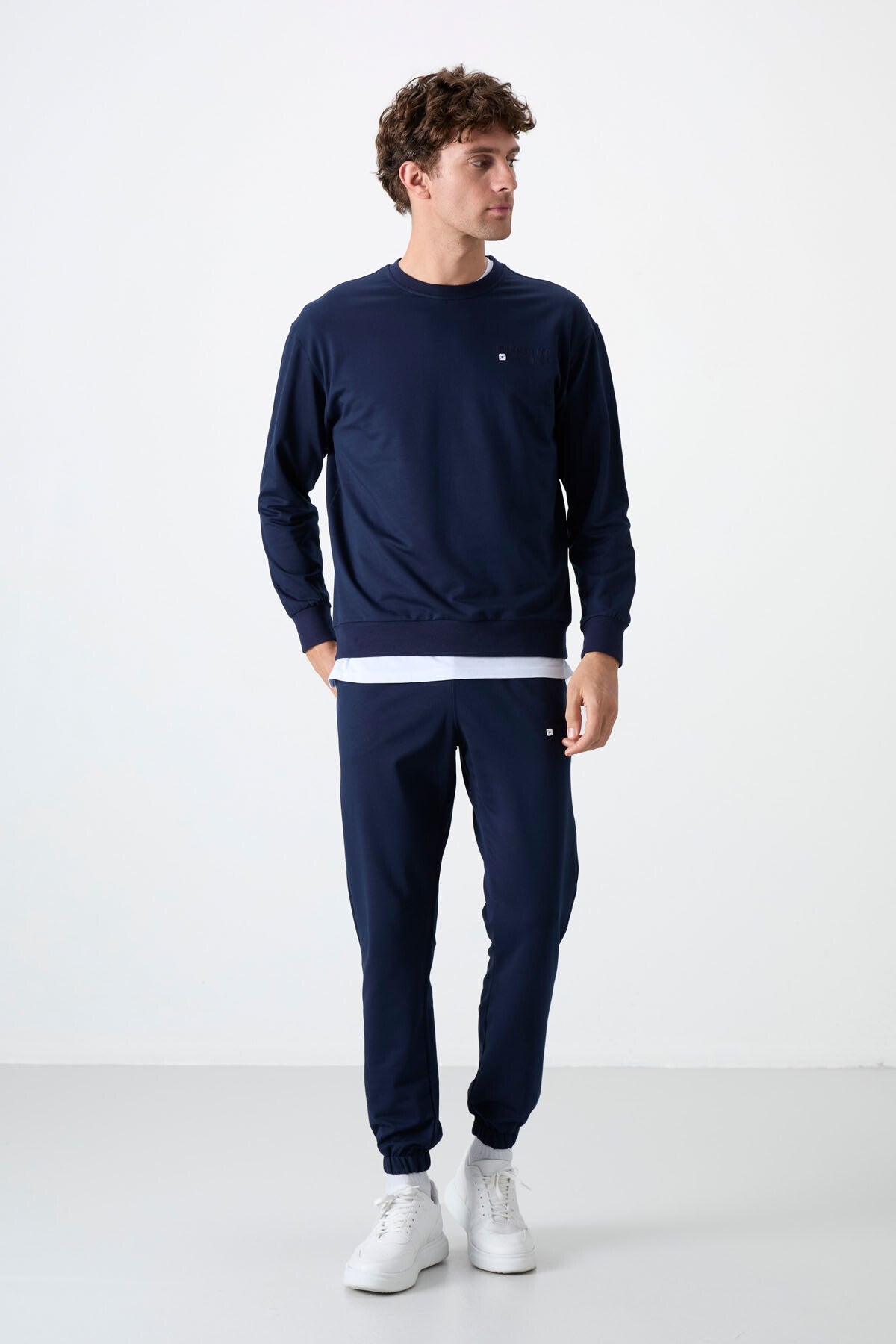 İndigo Casual O Yaka Lastik Paça Pamuklu Erkek Oversize Eşofman Takımı - 85120