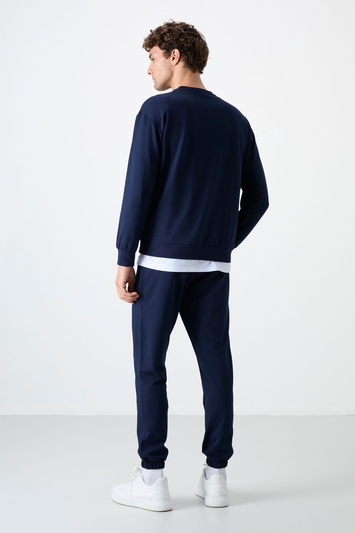 İndigo Casual O Yaka Lastik Paça Pamuklu Erkek Oversize Eşofman Takımı - 85120