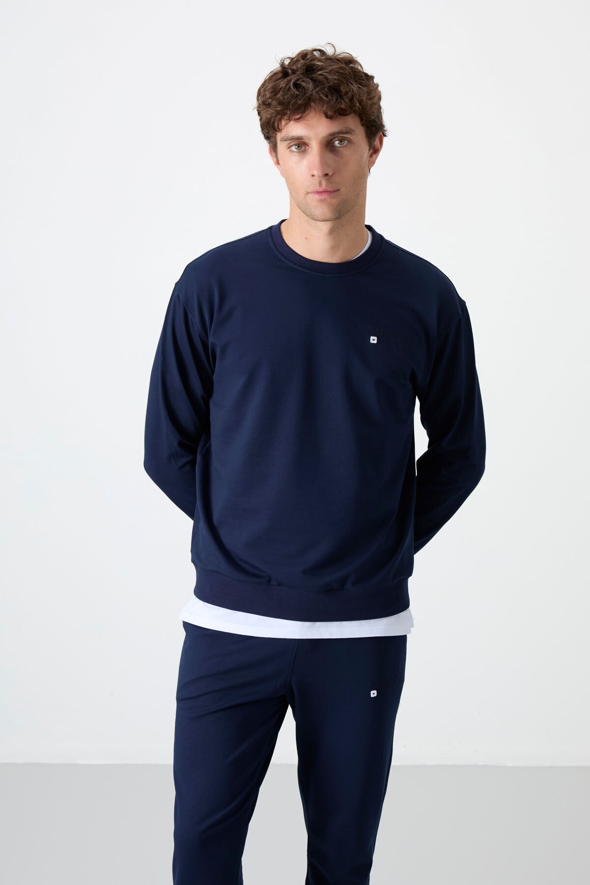 İndigo Casual O Yaka Lastik Paça Pamuklu Erkek Oversize Eşofman Takımı - 85120