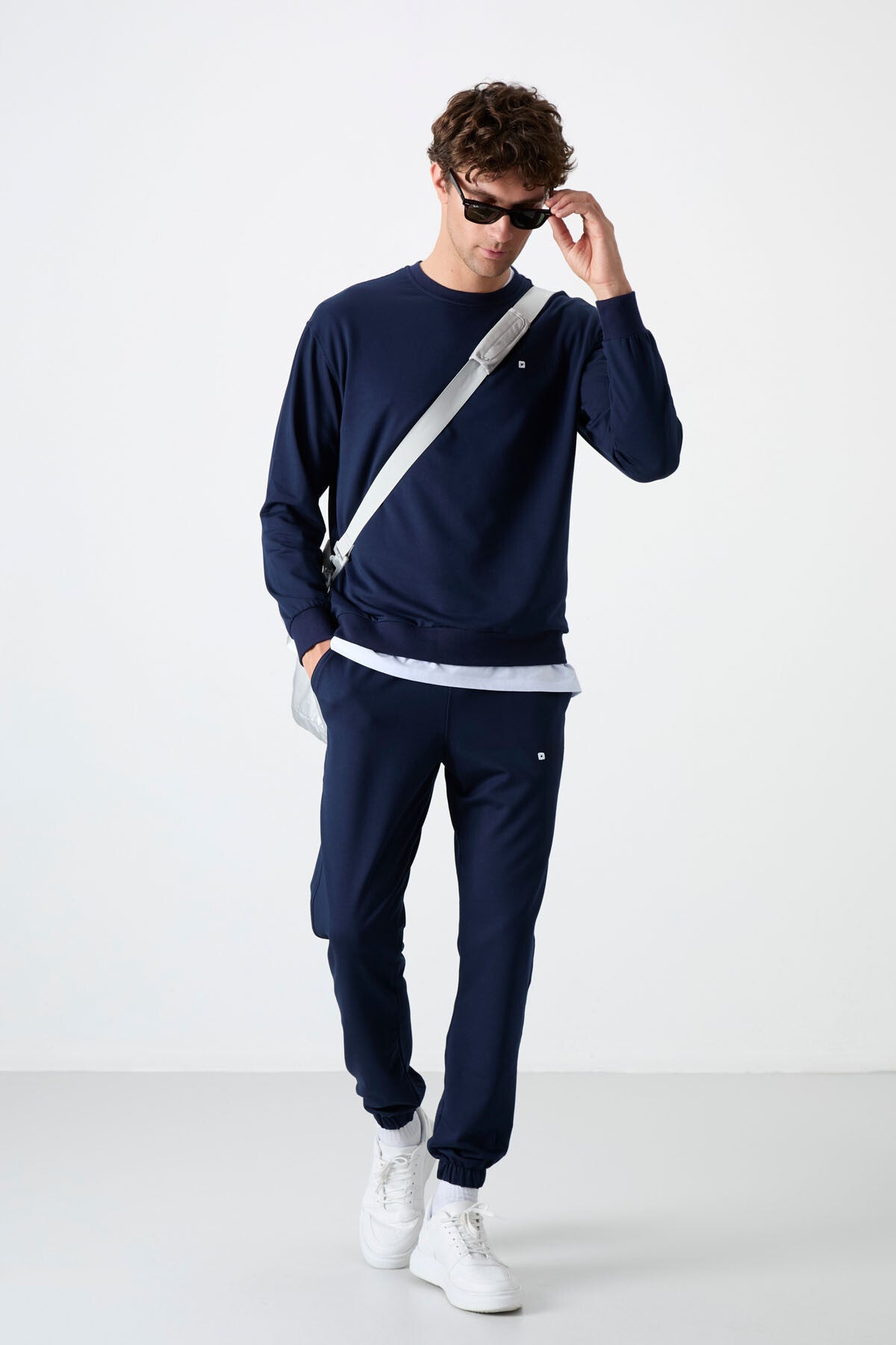 İndigo Casual O Yaka Lastik Paça Pamuklu Erkek Oversize Eşofman Takımı - 85120