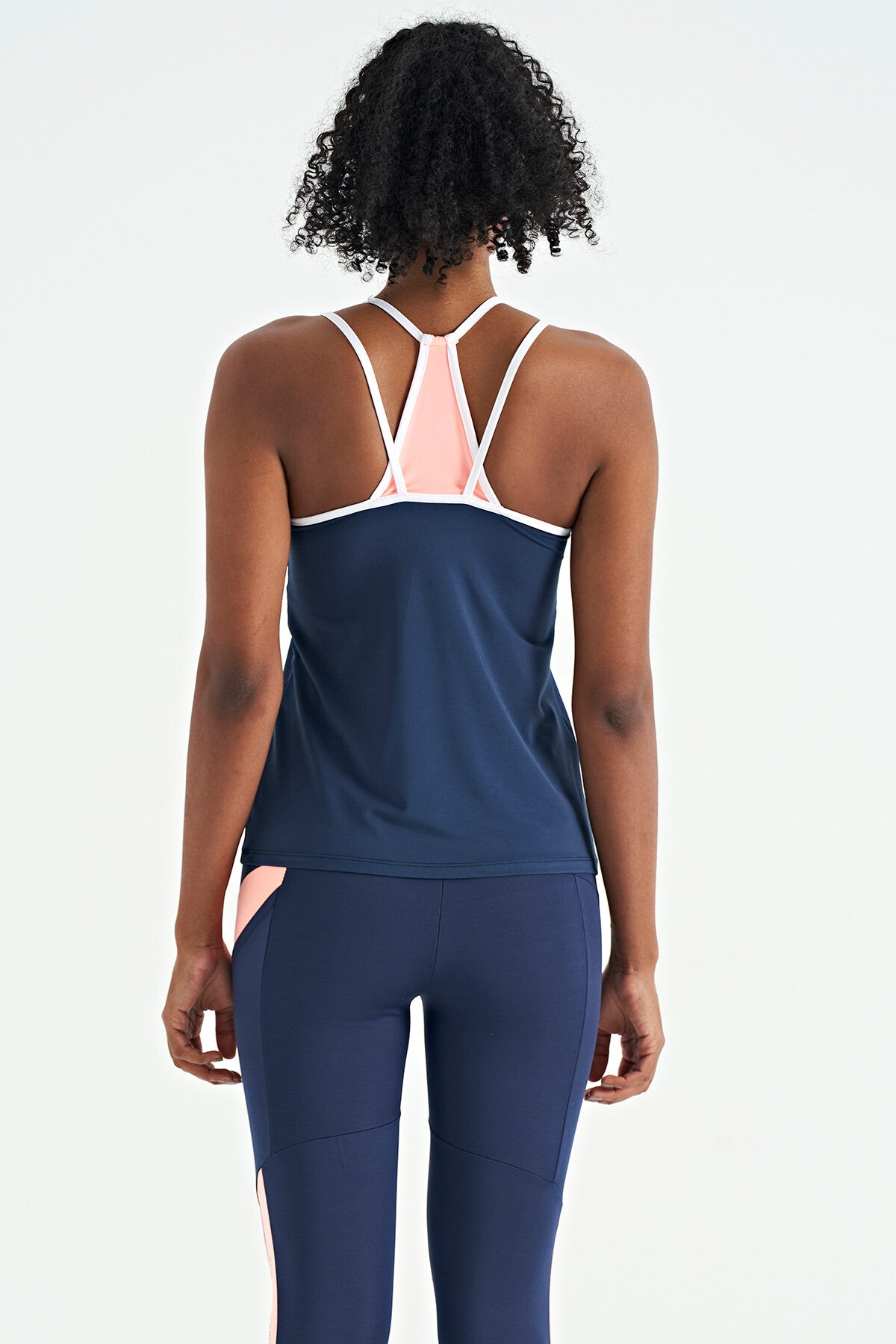 İndigo Çift Askılı Sırt Detaylı Standart Kalıp Kadın Spor Atlet - 97258