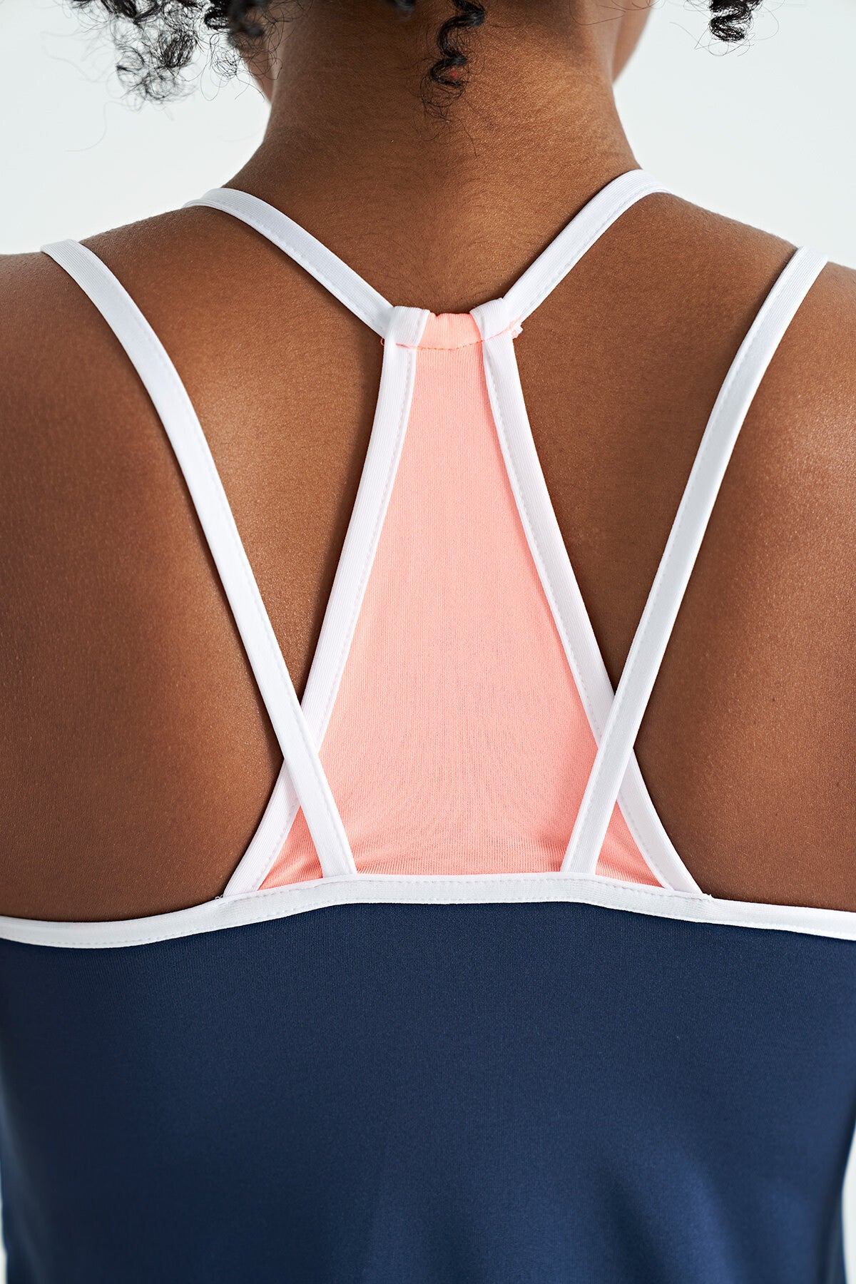 İndigo Çift Askılı Sırt Detaylı Standart Kalıp Kadın Spor Atlet - 97258