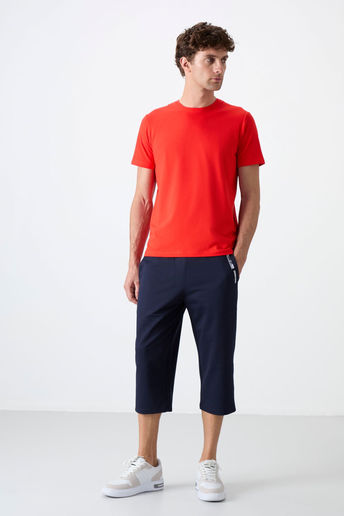 İndigo Ön Cep Detaylı Standart Kalıp Klasik Paça Erkek Kapri - 83092