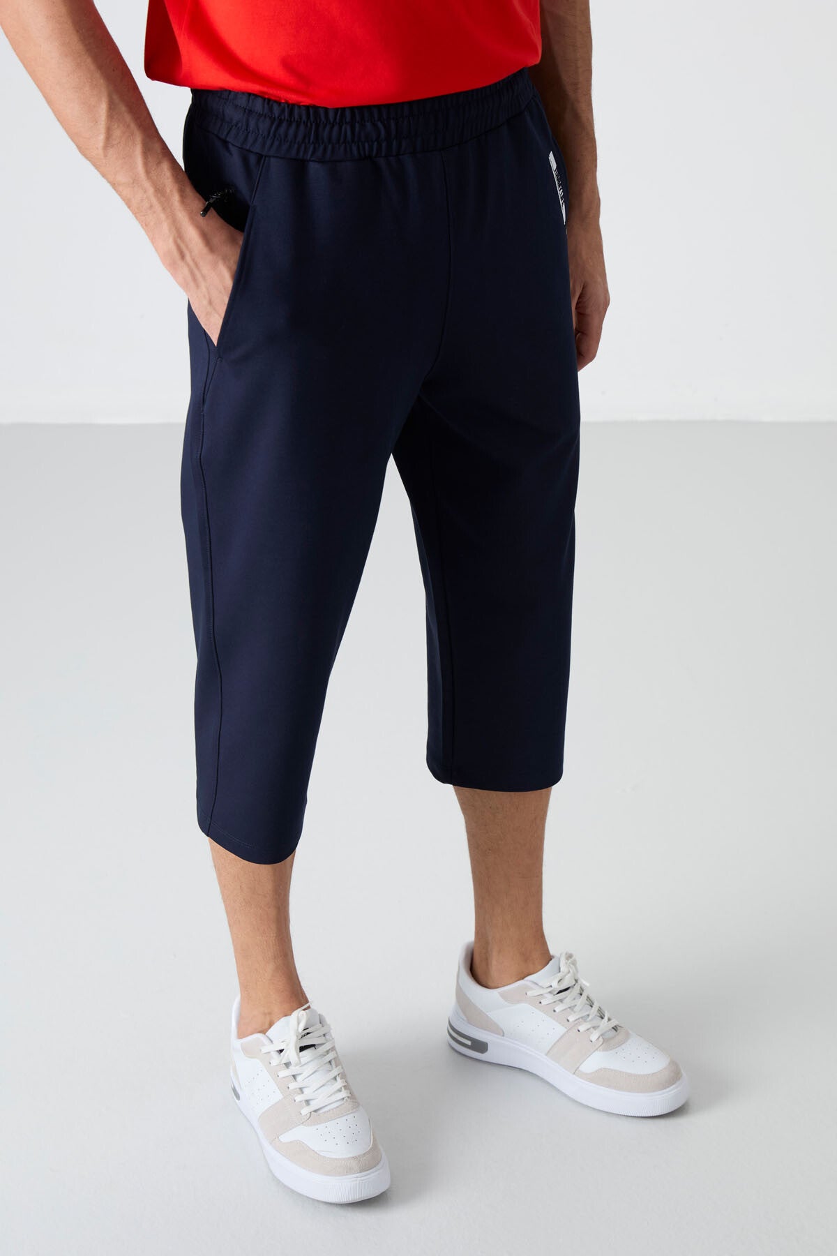 İndigo Ön Cep Detaylı Standart Kalıp Klasik Paça Erkek Kapri - 83092