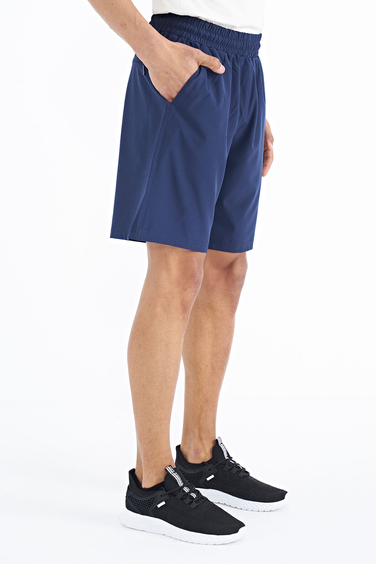 İndigo Yan Cep Detaylı Lastikli Erkek Şort - 81238