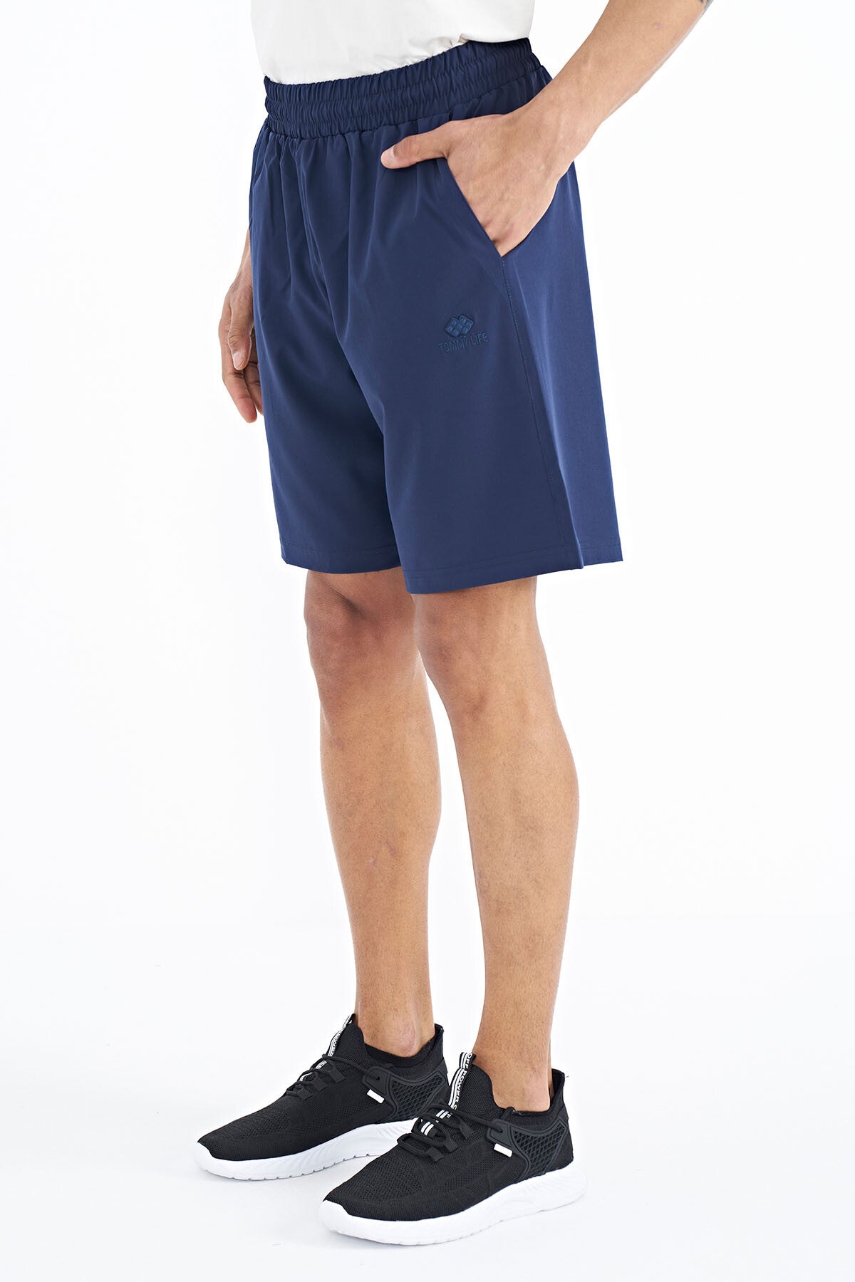 İndigo Yan Cep Detaylı Lastikli Erkek Şort - 81238