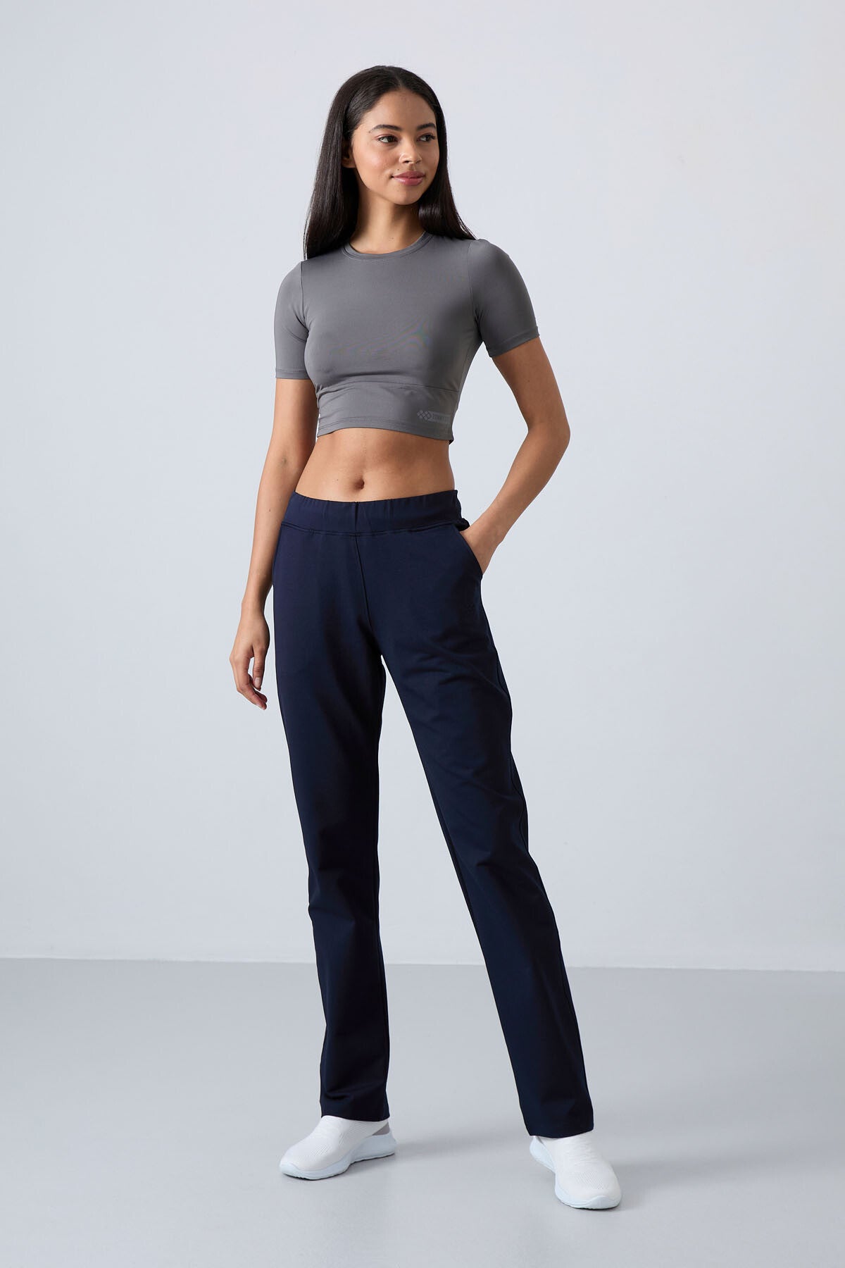 İndigo Yüksek Bel Cepli Rahat Form Klasik Paça Kadın Eşofman Alt - 94185