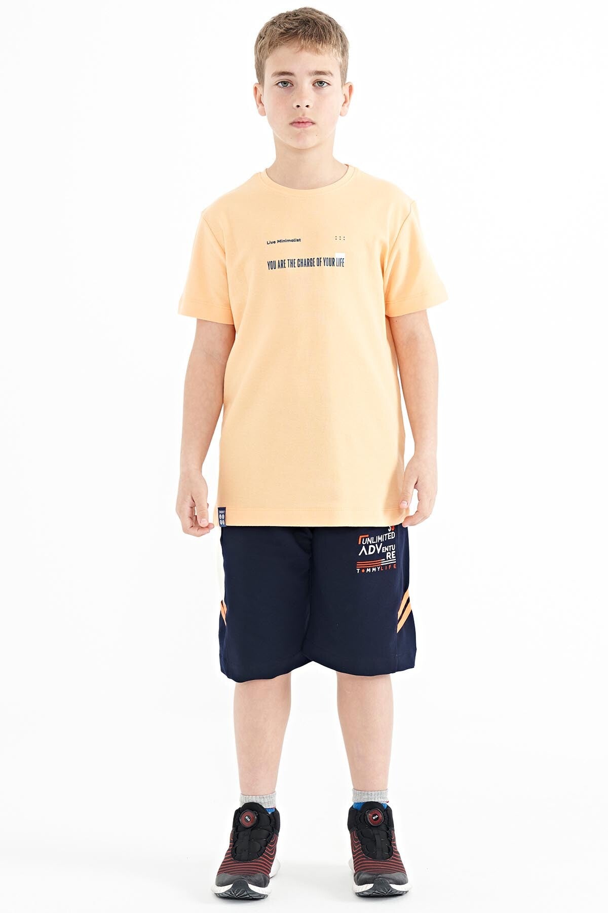 Kavun Içi Baskı Detaylı O Yaka Standart Kalıp Erkek Çocuk T-Shirt - 11117