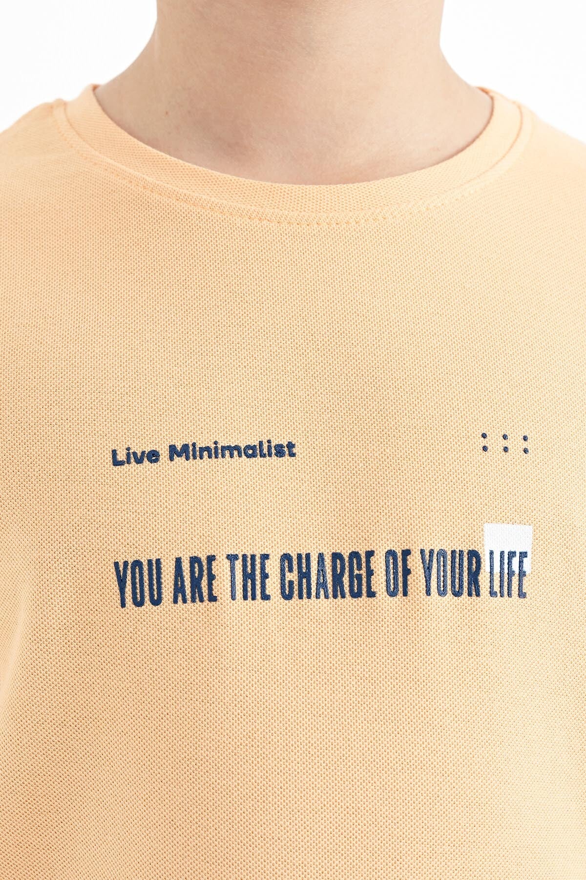 Kavun Içi Baskı Detaylı O Yaka Standart Kalıp Erkek Çocuk T-Shirt - 11117