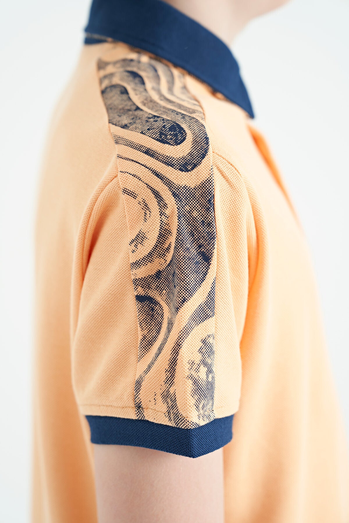 Kavun Içi Baskı Detaylı Pola Yaka Standart Kalıp Erkek Çocuk T-Shırt - 11166