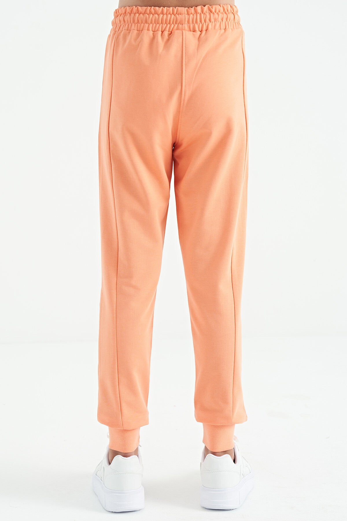 Kavun Içi Yan Yazı Nakışlı Bağcıklı Standart Kalıp Jogger Kız Çocuk Eşofman Alt - 75123