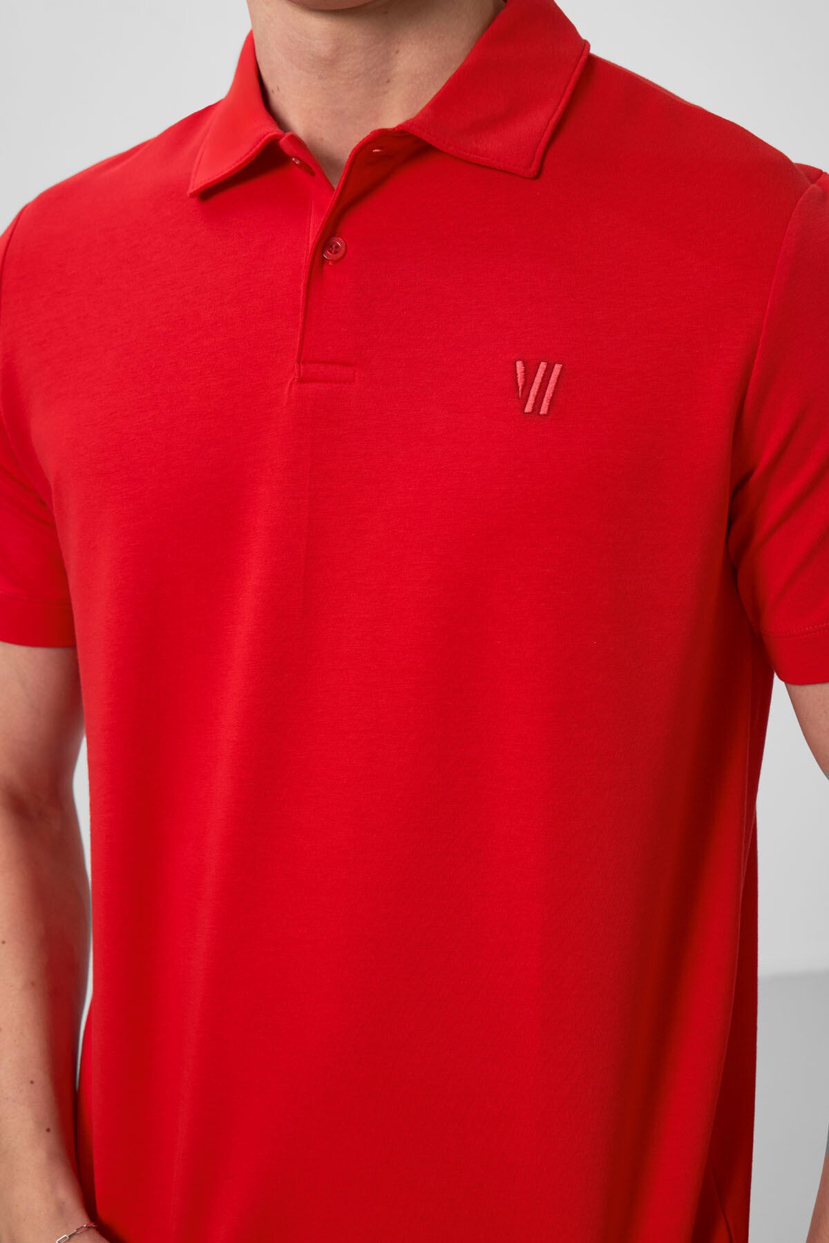 Kırmızı Standart Kalıp Basic Polo Yaka Erkek T-Shirt - 87768