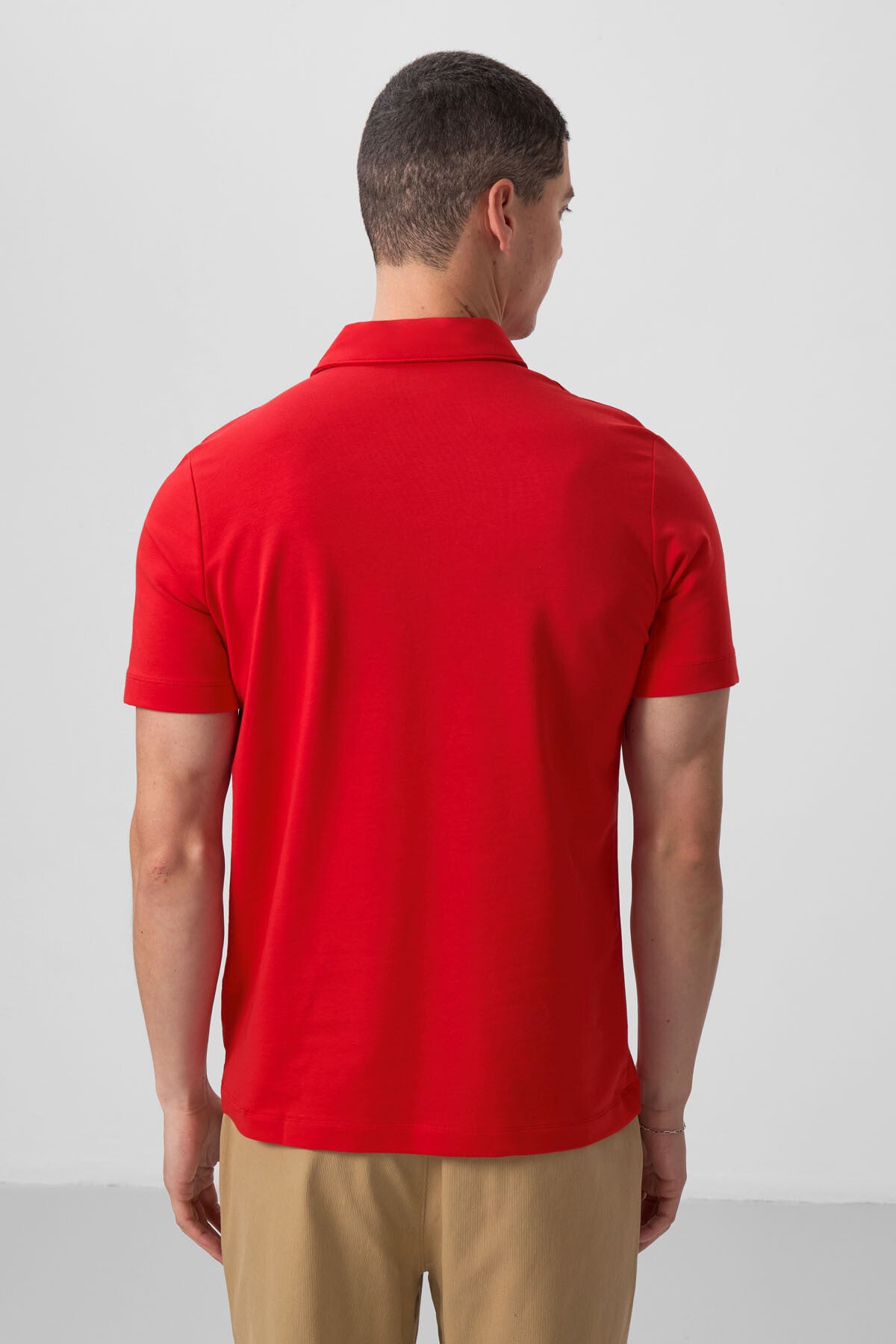Kırmızı Standart Kalıp Basic Polo Yaka Erkek T-Shirt - 87768